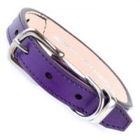 SAKURA DOGWARE ヌメ革　三角スタッズ　SS首輪(小型犬・超小型犬・猫用　/　首周り18.5-28.5cm)　パープル　A1112|デザイン本革首輪