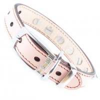 SAKURA DOGWARE ヌメ革　スパイクスタッズ　SS首輪(小型犬・超小型犬・猫用　/　首周り18.5-28.5cm)　A1096|デザイン本革首輪