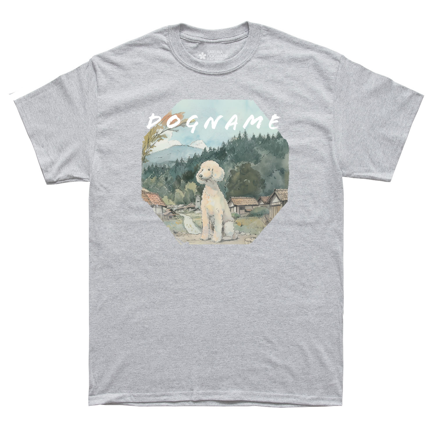 SAKURA DOGWARE FACTORY 名入れ　ユニセックス　Tシャツ　スタンダードプードル　6134