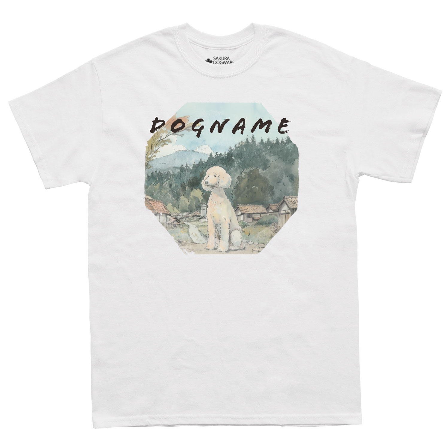 SAKURA DOGWARE FACTORY 名入れ　ユニセックス　Tシャツ　スタンダードプードル　6134