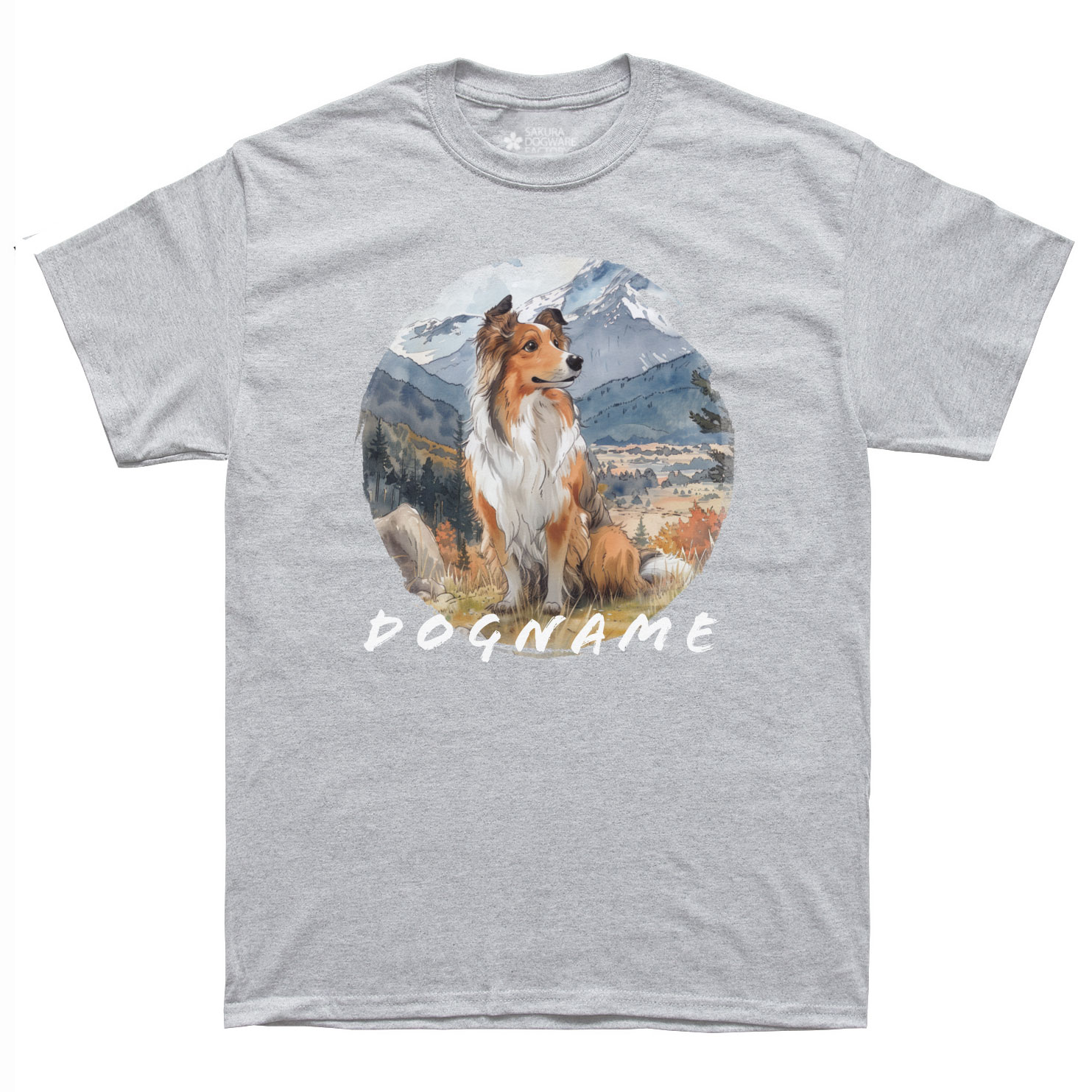 SAKURA DOGWARE FACTORY 名入れ　ユニセックス　Tシャツ　シェトランドシープドッグ　6135