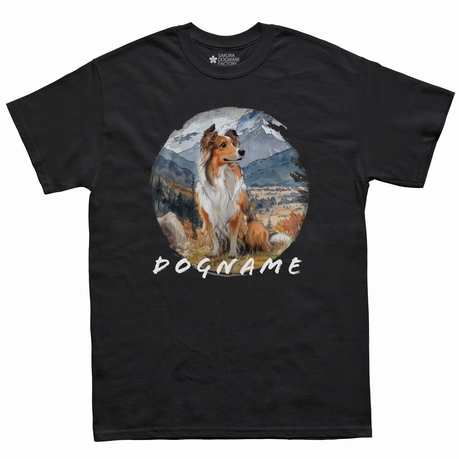 SAKURA DOGWARE FACTORY 名入れ　ユニセックス　Tシャツ　シェトランドシープドッグ　6135