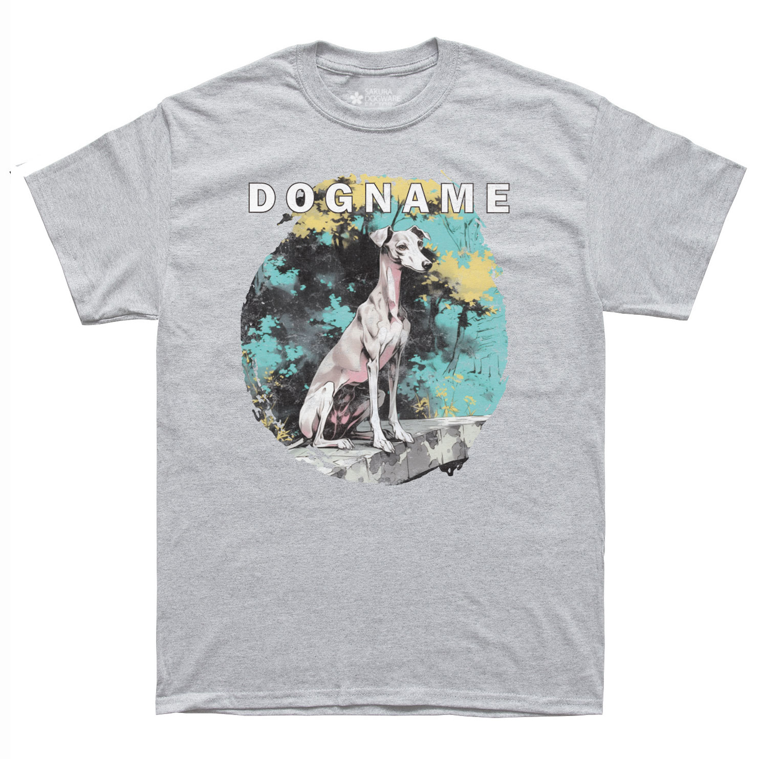 SAKURA DOGWARE FACTORY 名入れ　ユニセックス　Tシャツ　イタリアングレイハウンド　6138