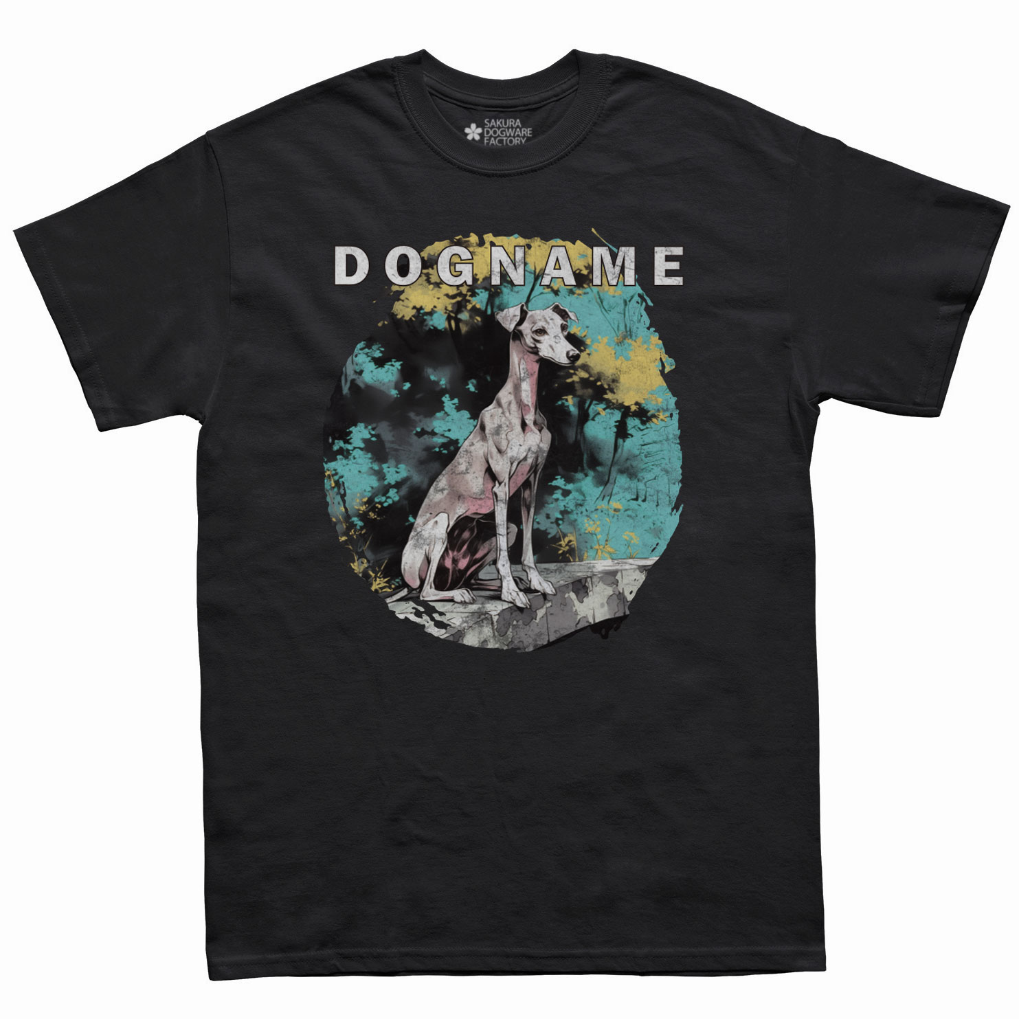 SAKURA DOGWARE FACTORY 名入れ　ユニセックス　Tシャツ　イタリアングレイハウンド　6138