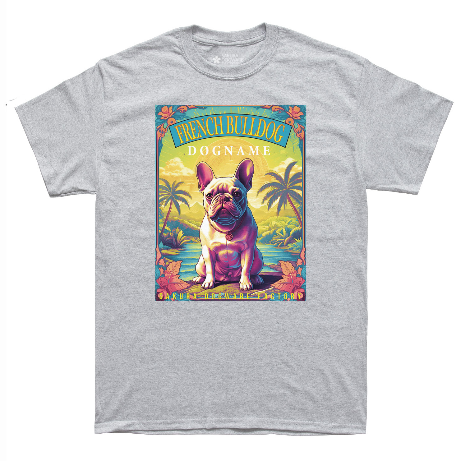 SAKURA DOGWARE FACTORY 名入れ　ユニセックス　Tシャツ　フレンチブルドッグ　6074