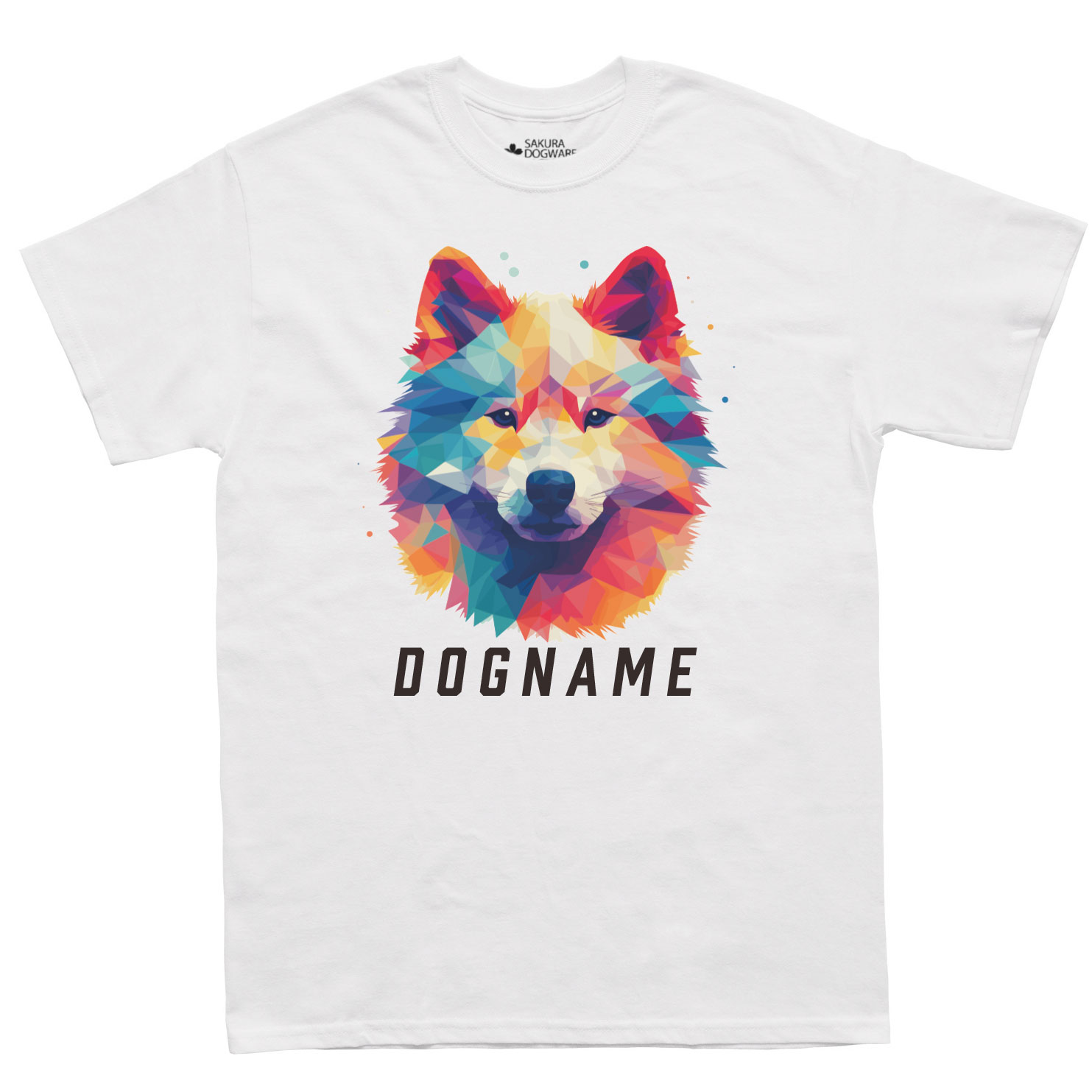 犬種デザイン名入れTシャツ サモエド 6076 - サクラ犬具製作所