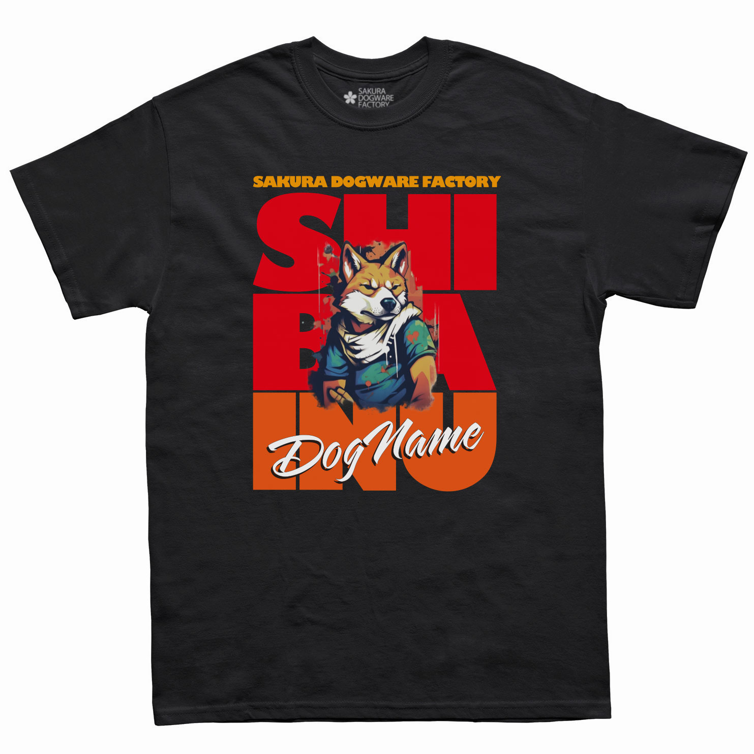 犬種デザイン名入れTシャツ 柴犬 6075 - サクラ犬具製作所