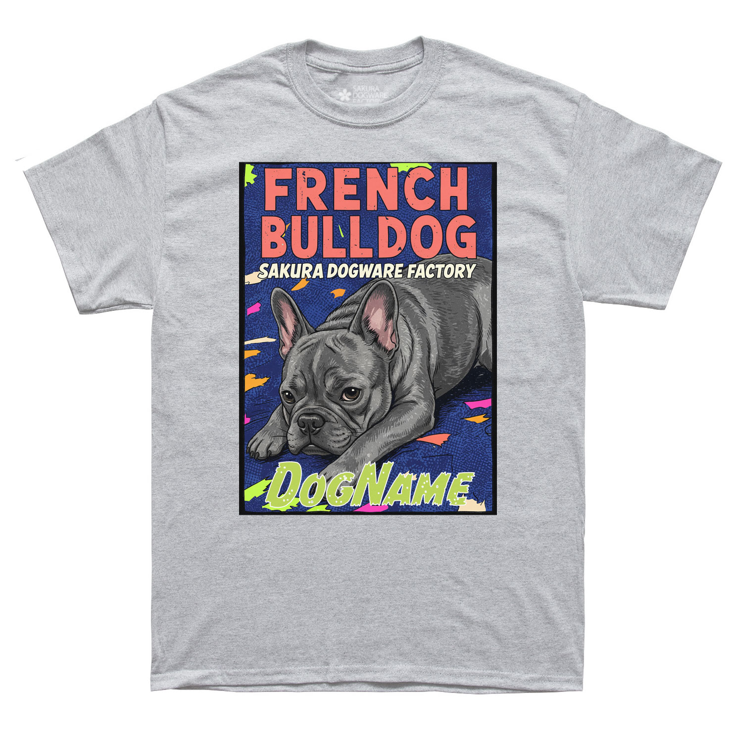 SAKURA DOGWARE FACTORY 名入れ　ユニセックス　Tシャツ　フレンチブルドッグ　6219