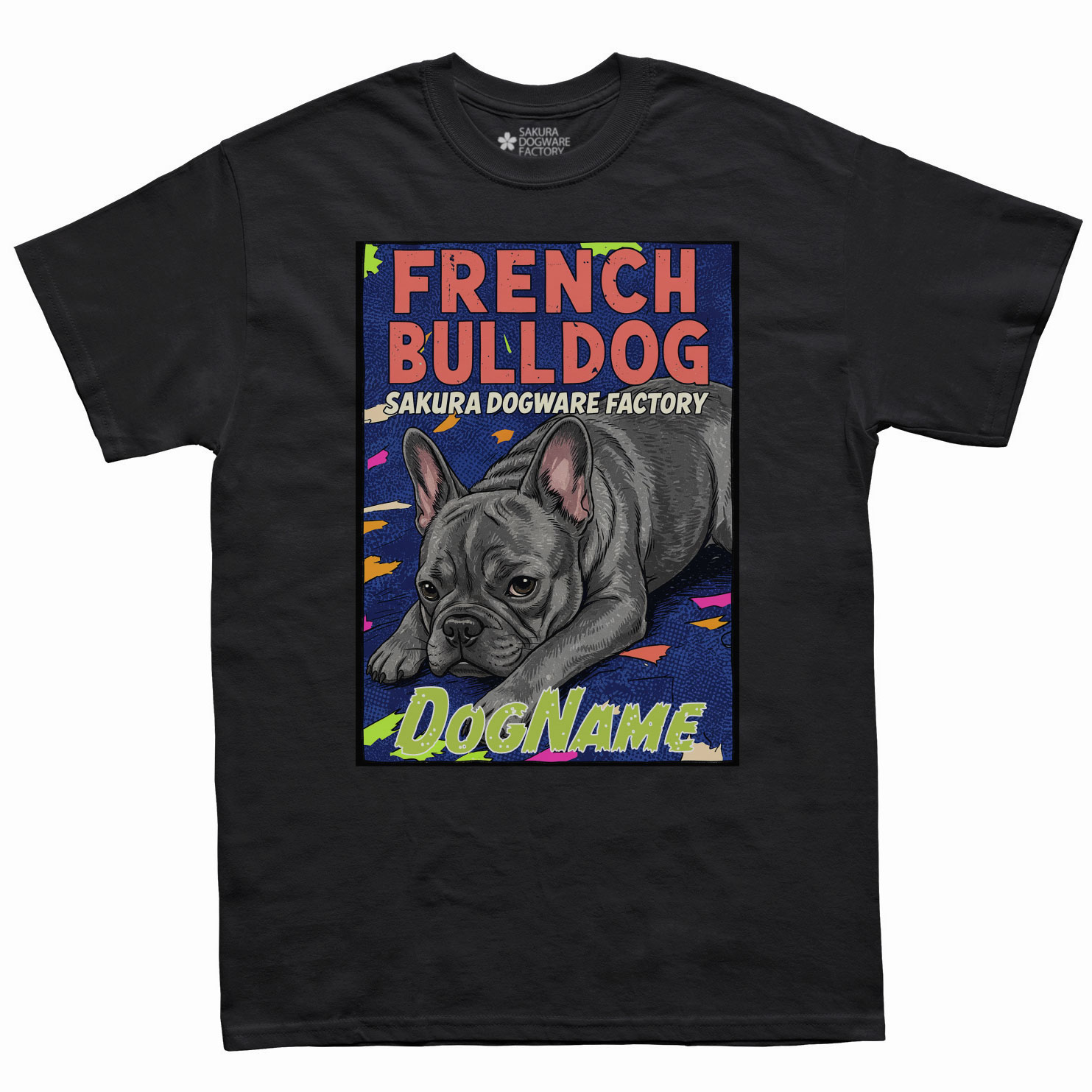SAKURA DOGWARE FACTORY 名入れ　ユニセックス　Tシャツ　フレンチブルドッグ　6219