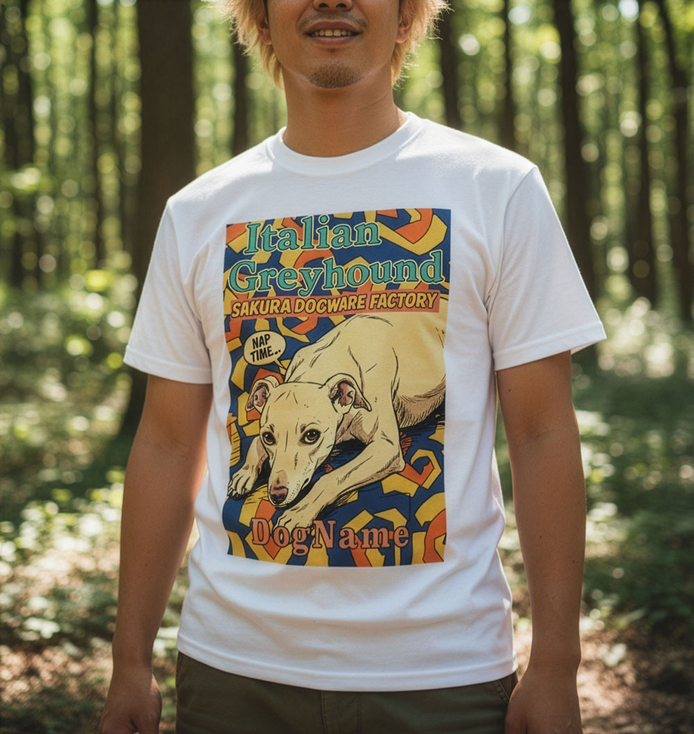 SAKURA DOGWARE FACTORY 名入れ　ユニセックス　Tシャツ　イタグレ　イタリアングレイハウンド　6220