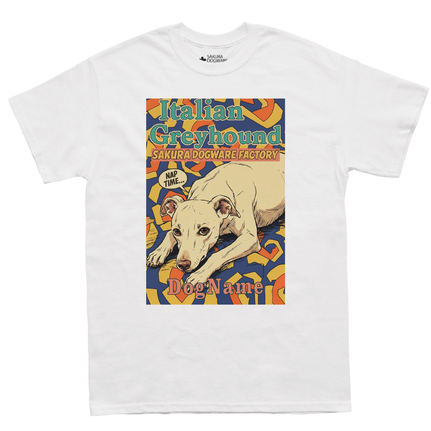SAKURA DOGWARE FACTORY 名入れ　ユニセックス　Tシャツ　イタグレ　イタリアングレイハウンド　6220