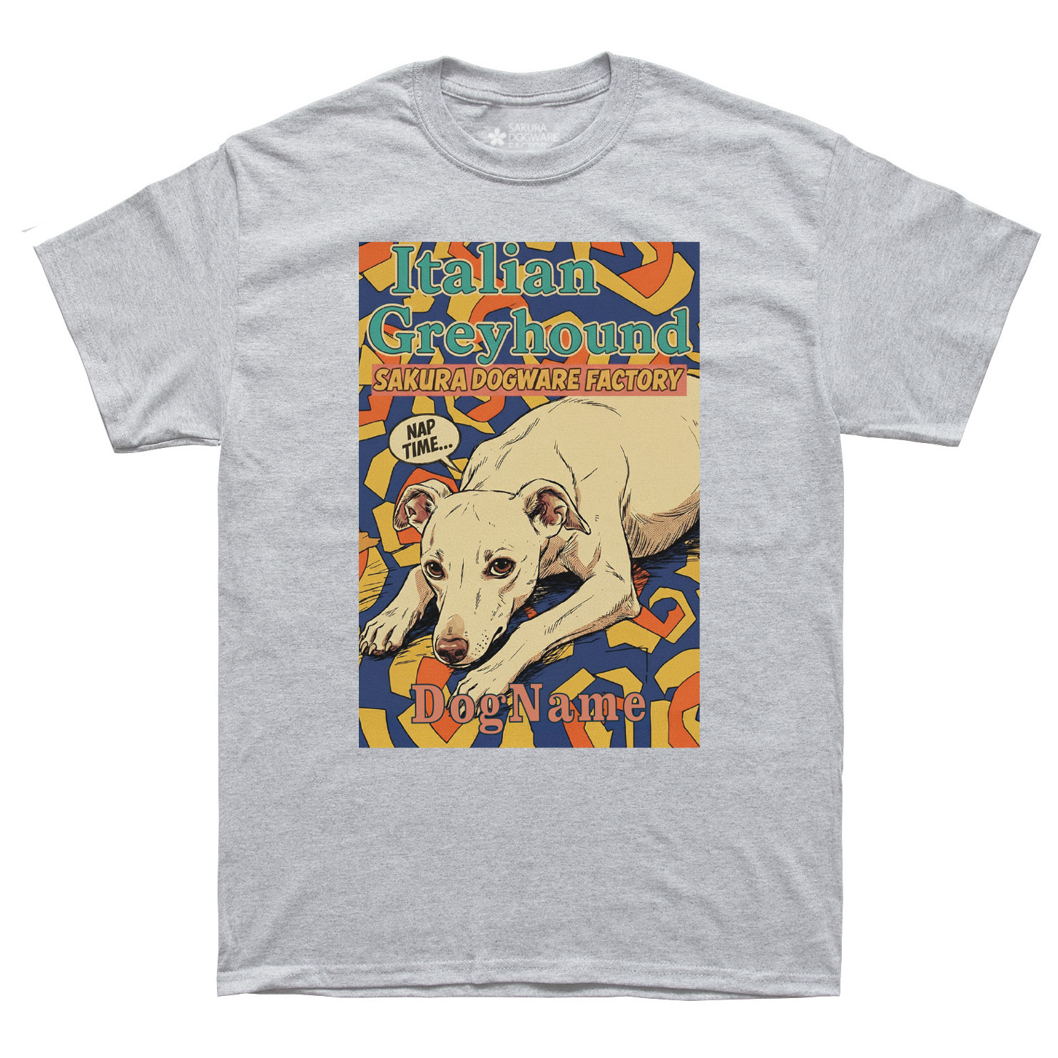 SAKURA DOGWARE FACTORY 名入れ　ユニセックス　Tシャツ　イタグレ　イタリアングレイハウンド　6220