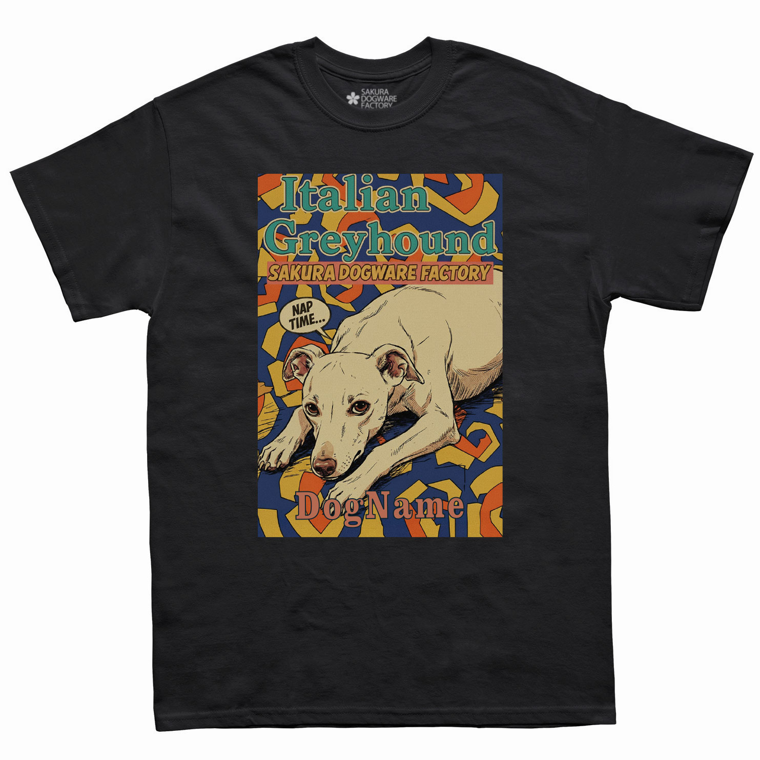 SAKURA DOGWARE FACTORY 名入れ　ユニセックス　Tシャツ　イタグレ　イタリアングレイハウンド　6220
