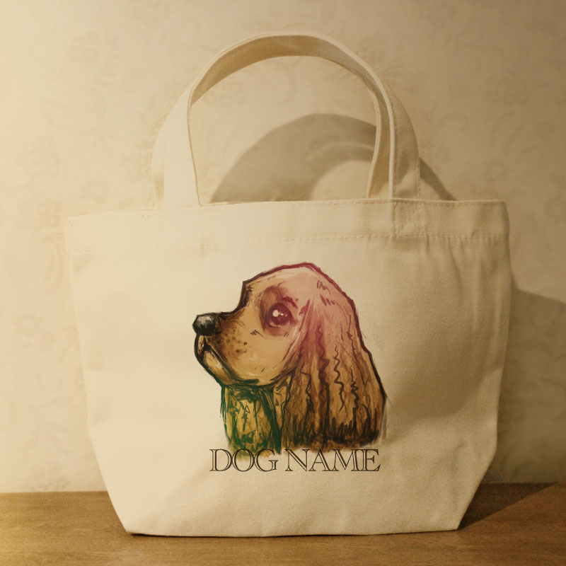 名入れ　オリジナルデザイン　アメリカン・コッカー・スパニエル/アメリカンコッカースパニエル　ミニサイズ　お散歩トートバッグT1027