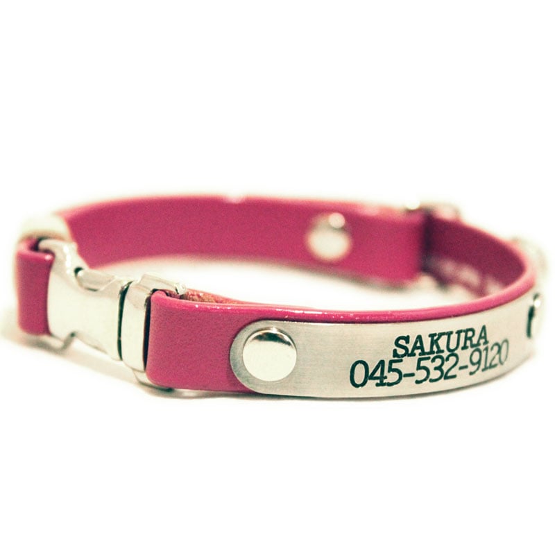 ２７カラーズ　猫用おなまえ首輪　 本革首輪 本ヌメ革/本革　手仕上げ メタル危険防止金具 (首周り18-28cm)　##CT88890-color