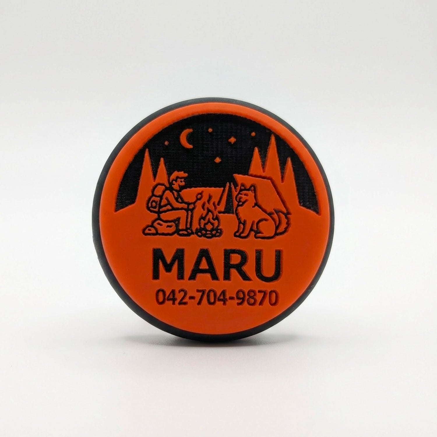 【サクラ犬具製作所オリジナル】名入れAirTagホルダー 首輪用 シリコン製スライド迷子札｜静音設計