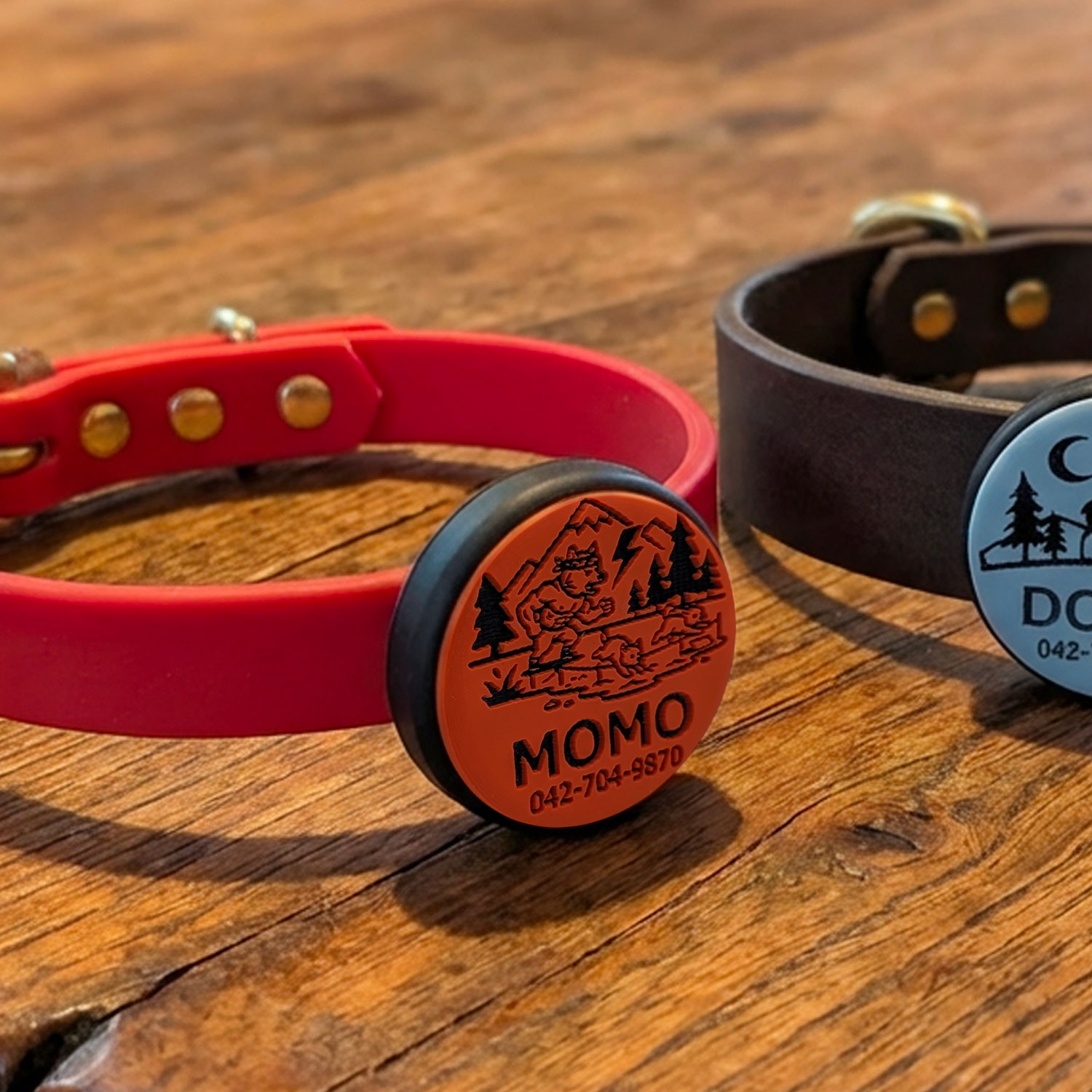 【サクラ犬具製作所オリジナル】名入れエアタグホルダー付きアウトドア首輪　16mm 24mm 防水性・柔軟性・耐久性に優れたハイテク素材の犬用首輪　長さもセミオーダーOK