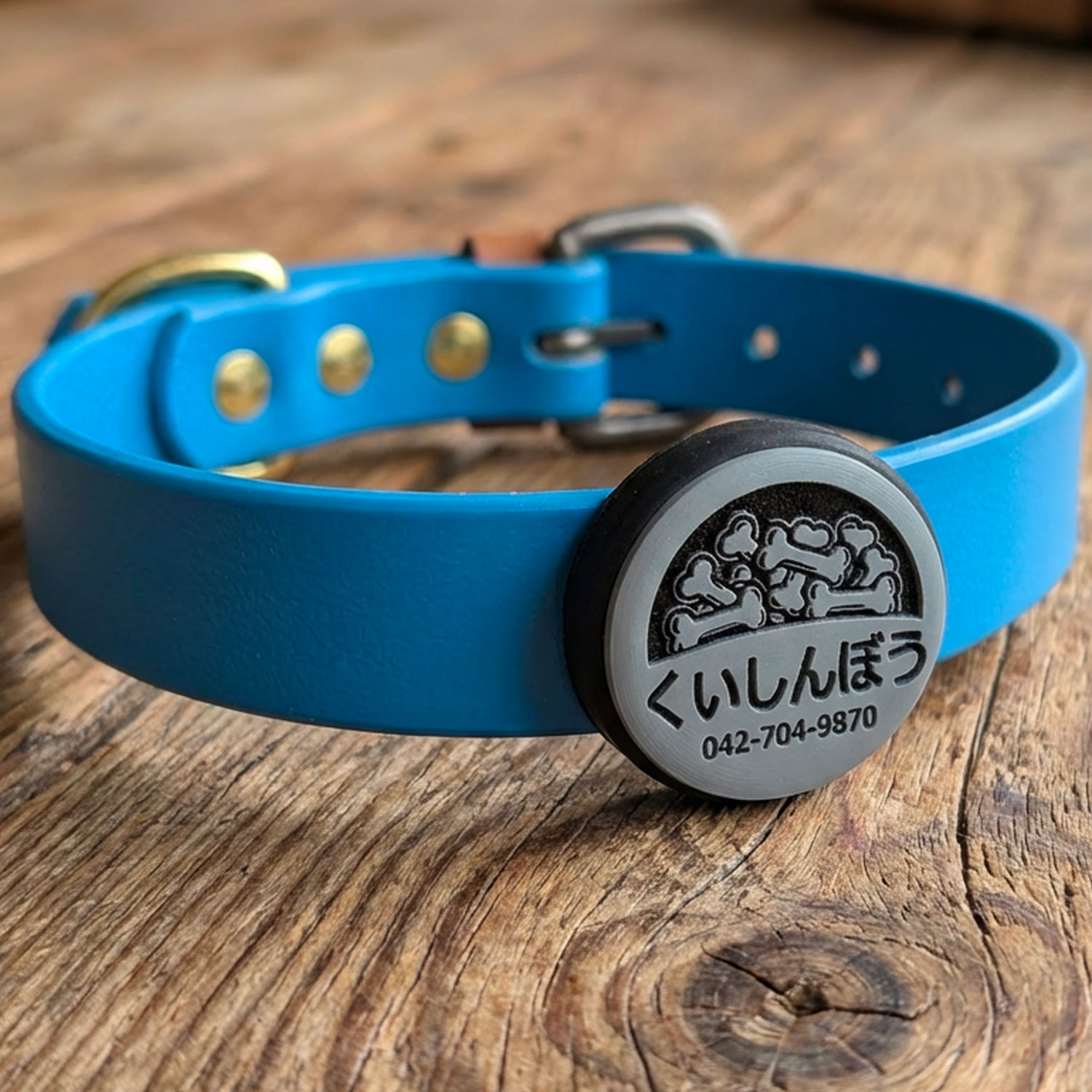 【サクラ犬具製作所オリジナル】名入れエアタグホルダー付きアウトドア首輪　16mm 24mm 防水性・柔軟性・耐久性に優れたハイテク素材の犬用首輪　長さもセミオーダーOK