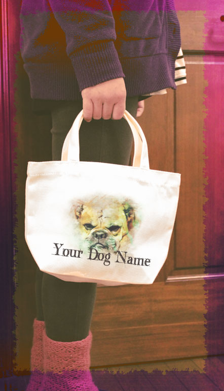 オリジナルデザイン　ブルドッグ　お散歩トートバッグT1045