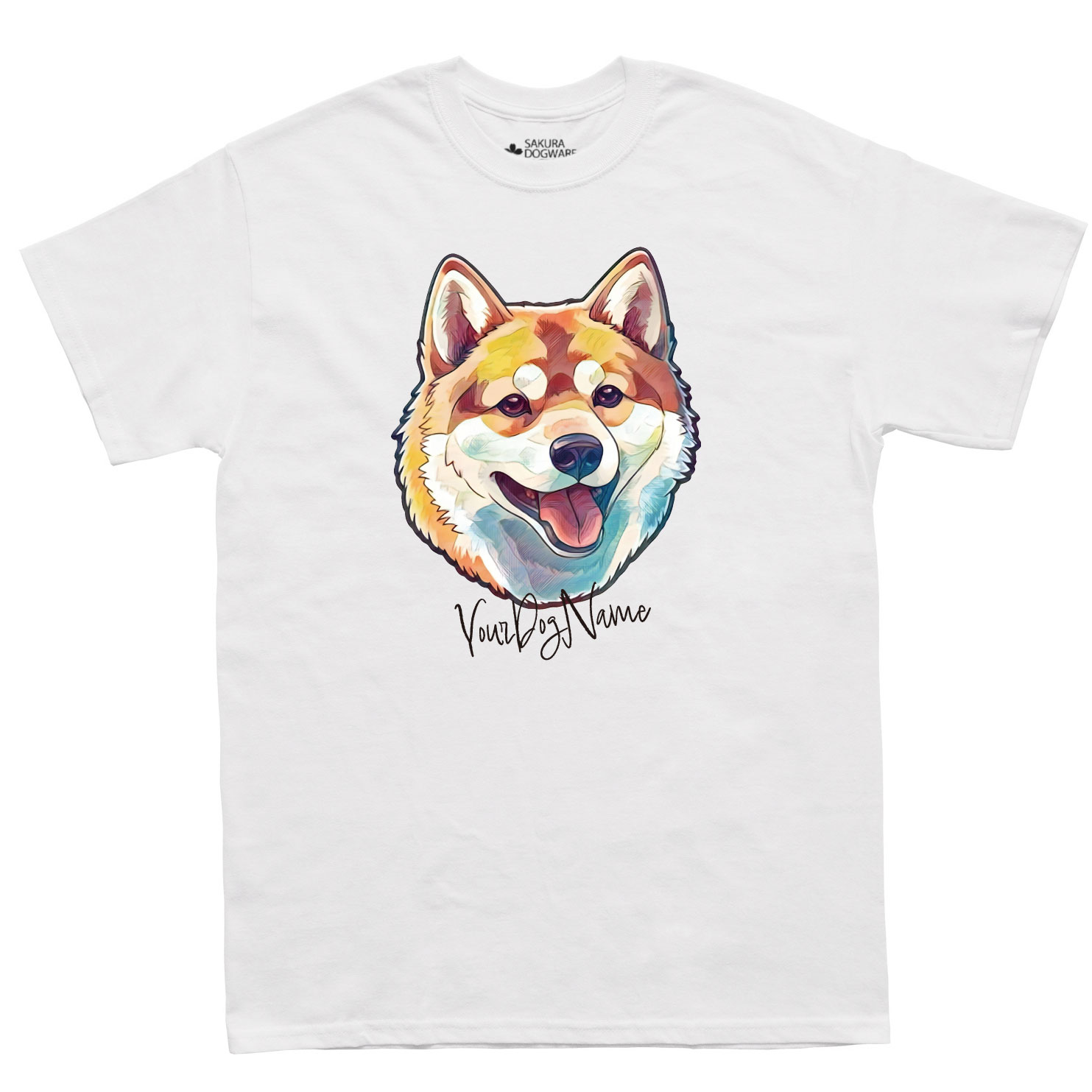 SAKURA DOGWARE FACTORY 名入れ　ユニセックス　Tシャツ　柴犬　6084