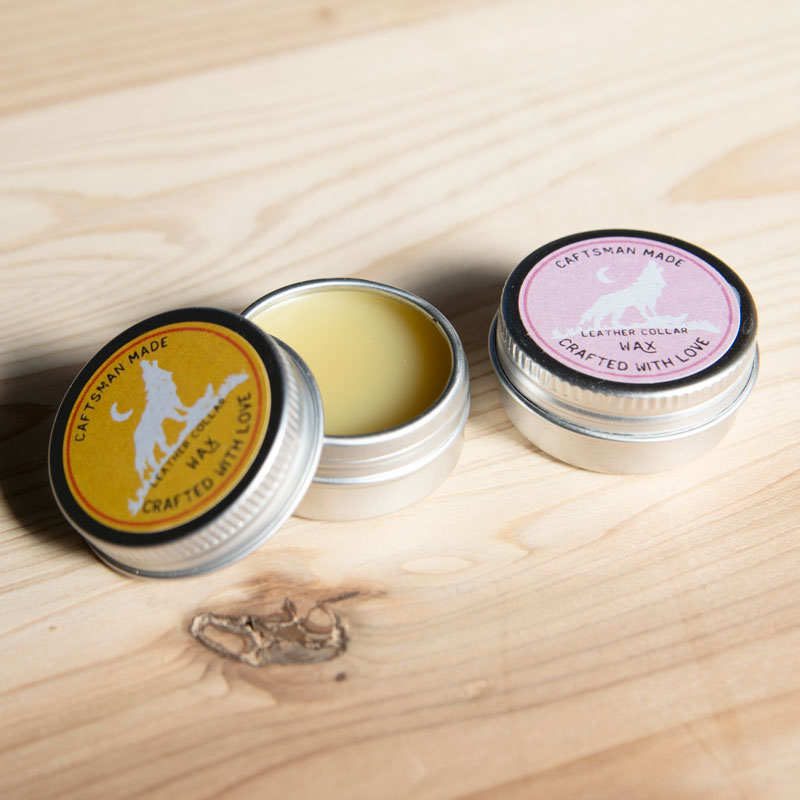 革首輪お手入れワックス(保湿クリーナー、仕上げ用　２個セット)　ミツロウ、カルバナロウ配合　100%天然成分