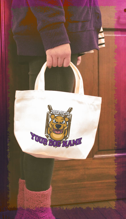 名入れ　オリジナルデザイン　ミニサイズ　お散歩トートバッグT1018