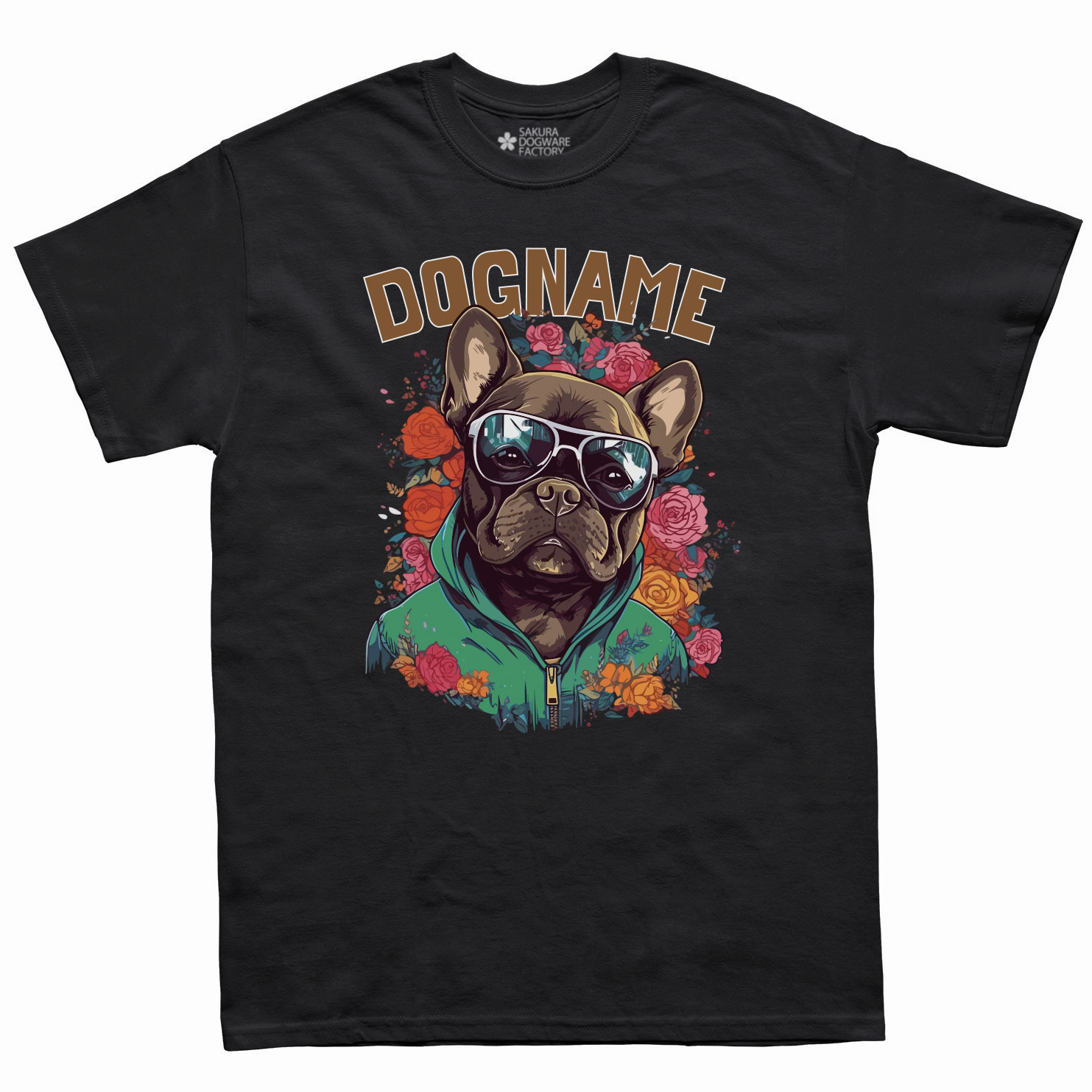 SAKURA DOGWARE FACTORY 名入れ　ユニセックス　Tシャツ　フレブル　6085
