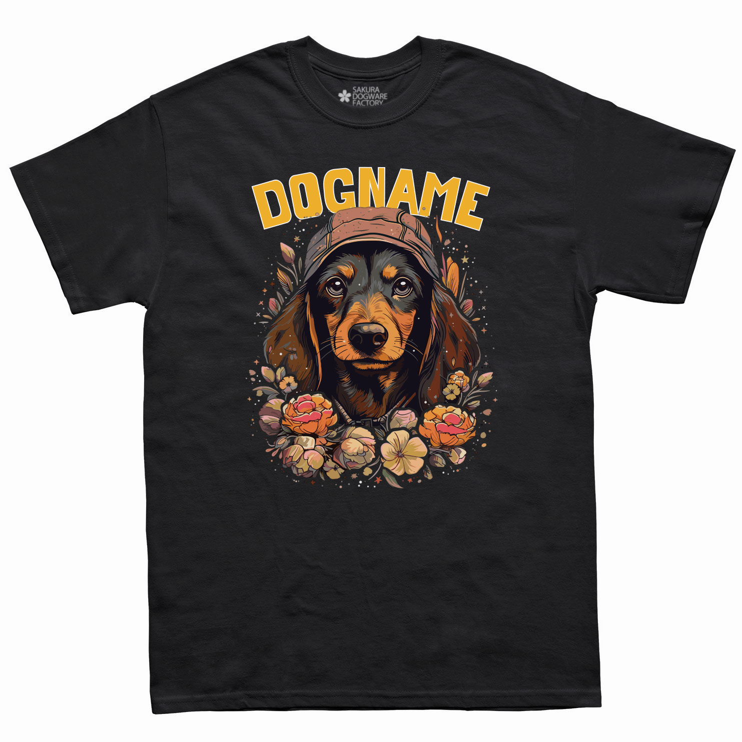 犬種デザイン名入れTシャツ ダックスフンド 6087 - サクラ犬具製作所