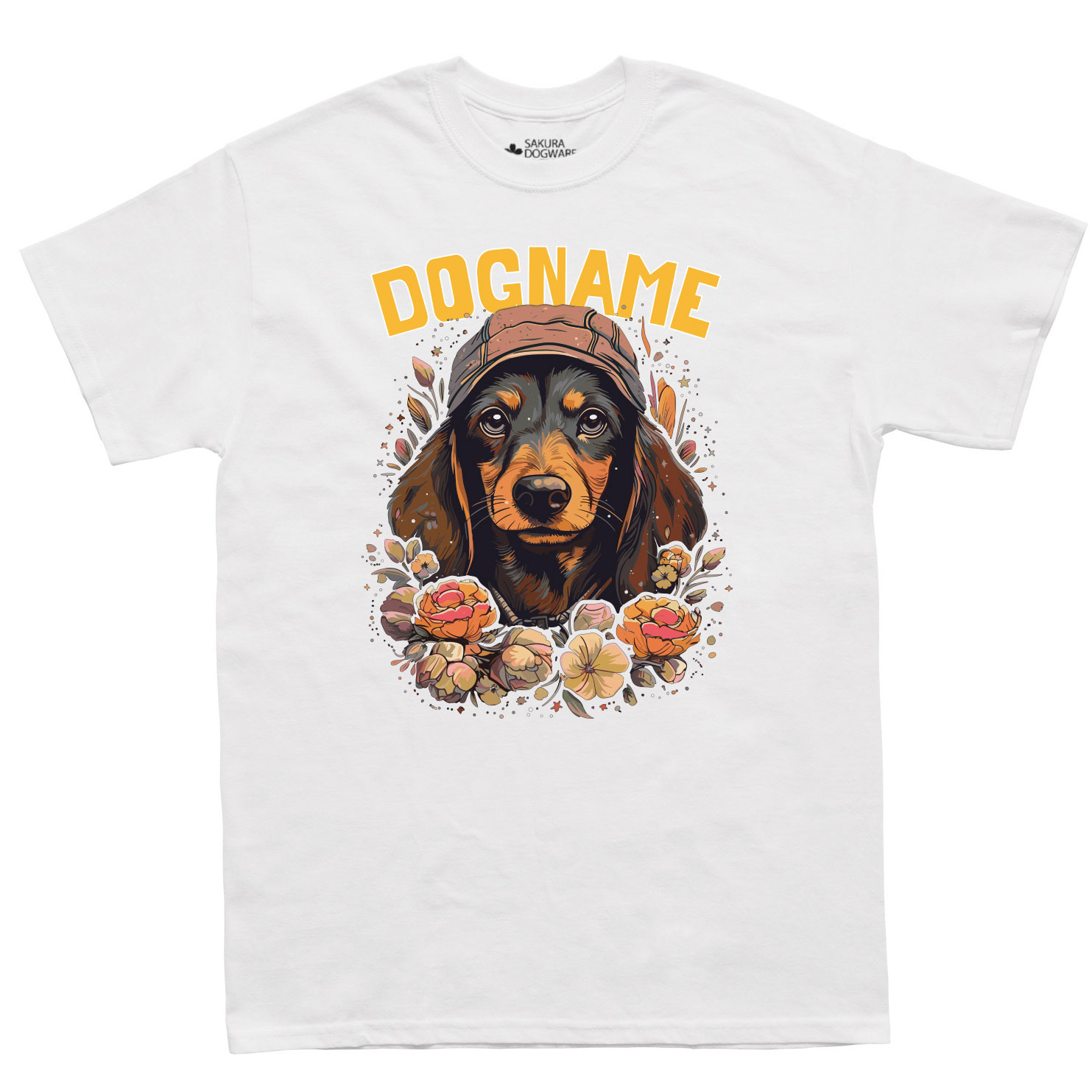 犬種デザイン名入れTシャツ ダックスフンド 6087 - サクラ犬具製作所