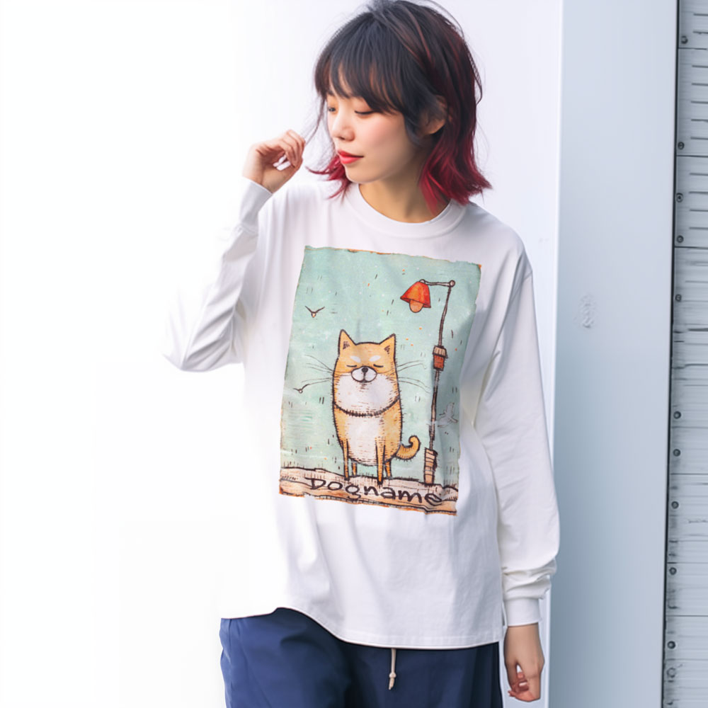 SAKURA DOGWARE FACTORY 名入れ　ユニセックス　ロンT　柴犬　9054
