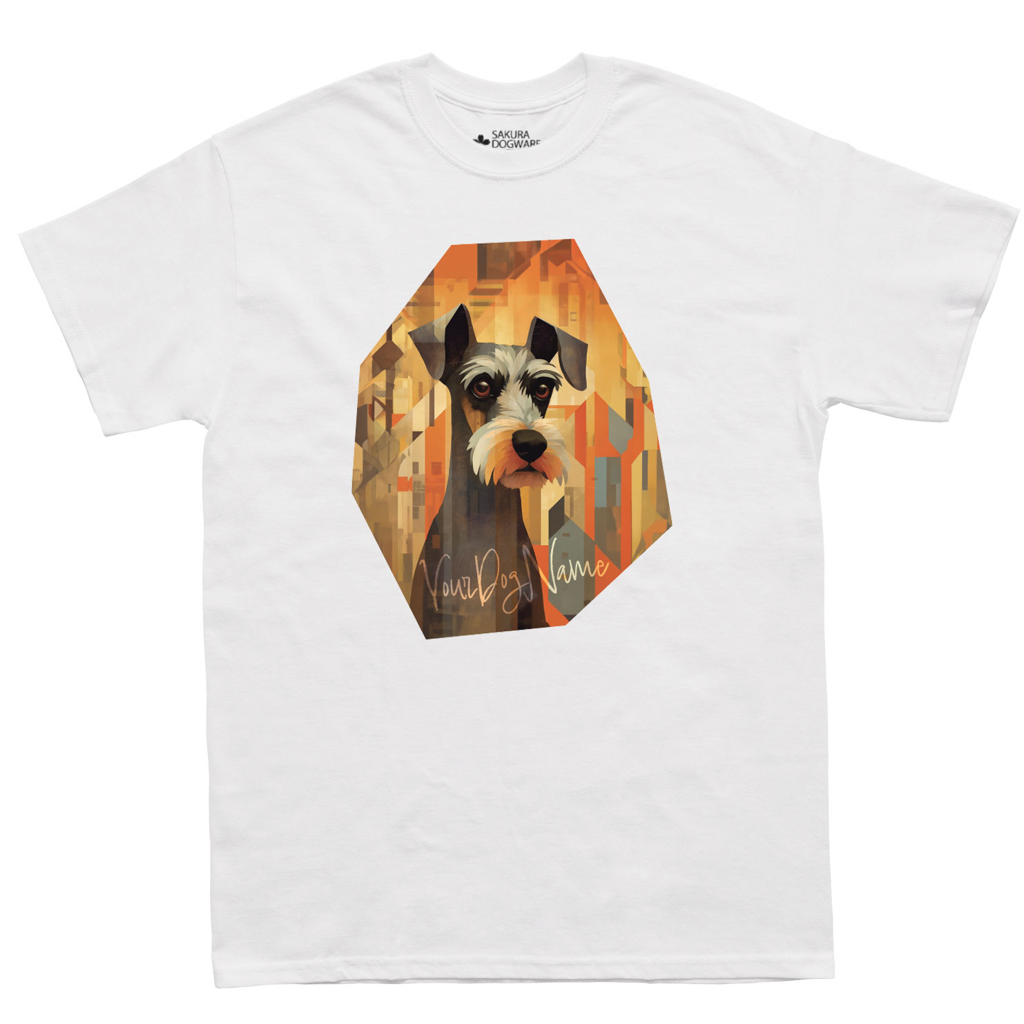 SAKURA DOGWARE FACTORY 名入れ　ユニセックス　Tシャツ　ミニチュアシュナウザー　6091