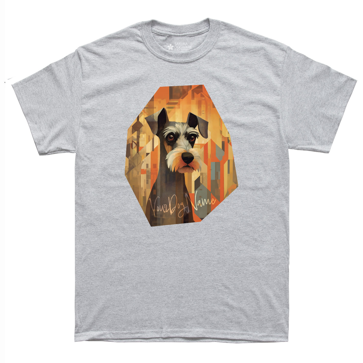 SAKURA DOGWARE FACTORY 名入れ　ユニセックス　Tシャツ　ミニチュアシュナウザー　6091