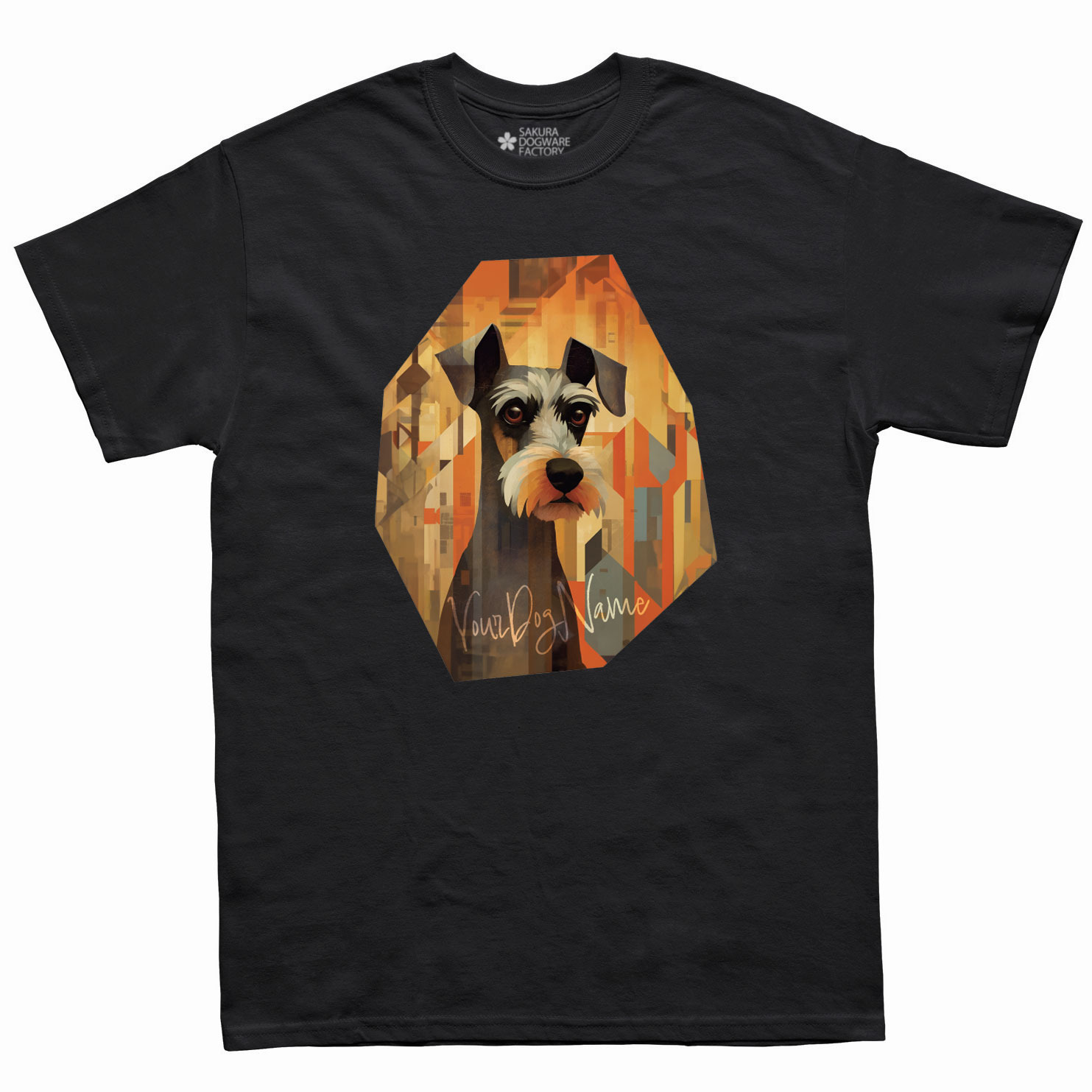 SAKURA DOGWARE FACTORY 名入れ　ユニセックス　Tシャツ　ミニチュアシュナウザー　6091