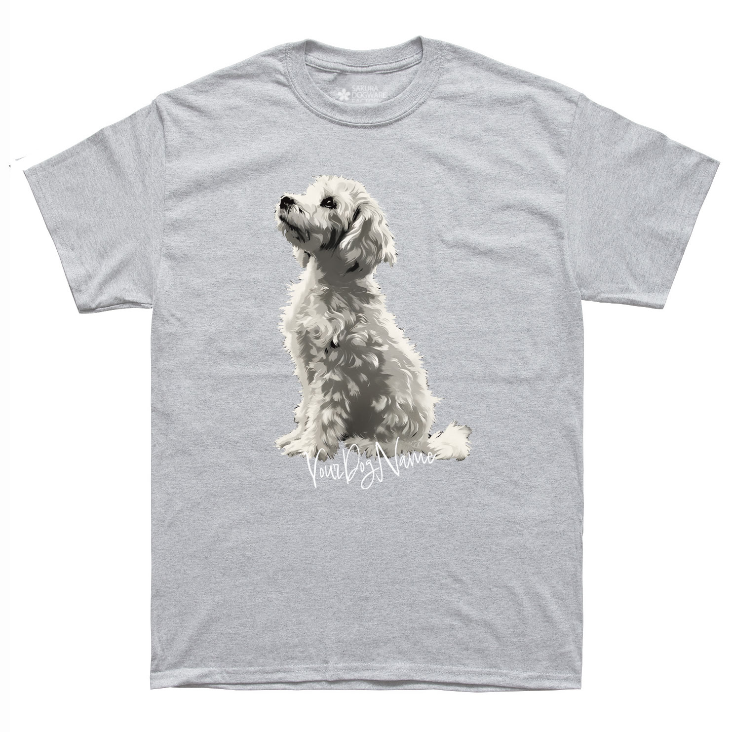 SAKURA DOGWARE FACTORY 名入れ　ユニセックス　Tシャツ　トイプードル　6155