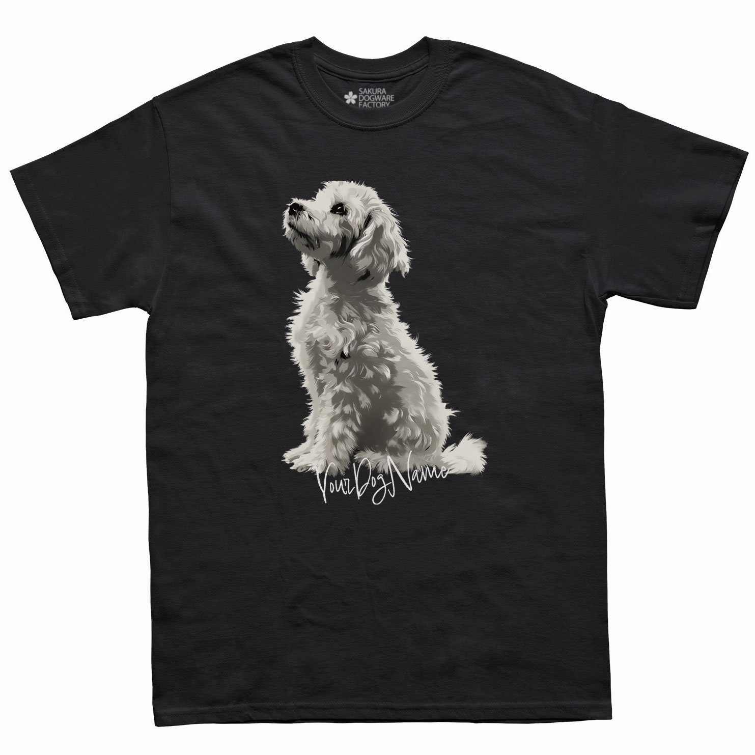 SAKURA DOGWARE FACTORY 名入れ　ユニセックス　Tシャツ　トイプードル　6155