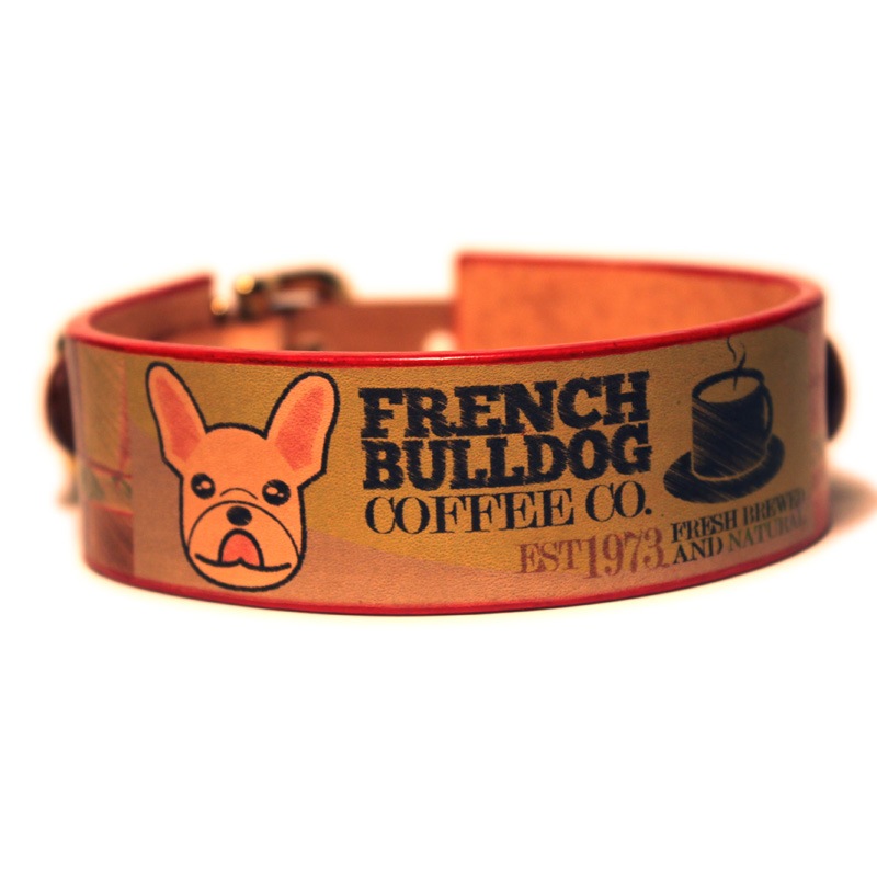 Framer WIDE グラフィック手仕上げ　本革首輪　真鍮無垢金具 サイズSS～LL ベルト幅30mm/40mm #33037