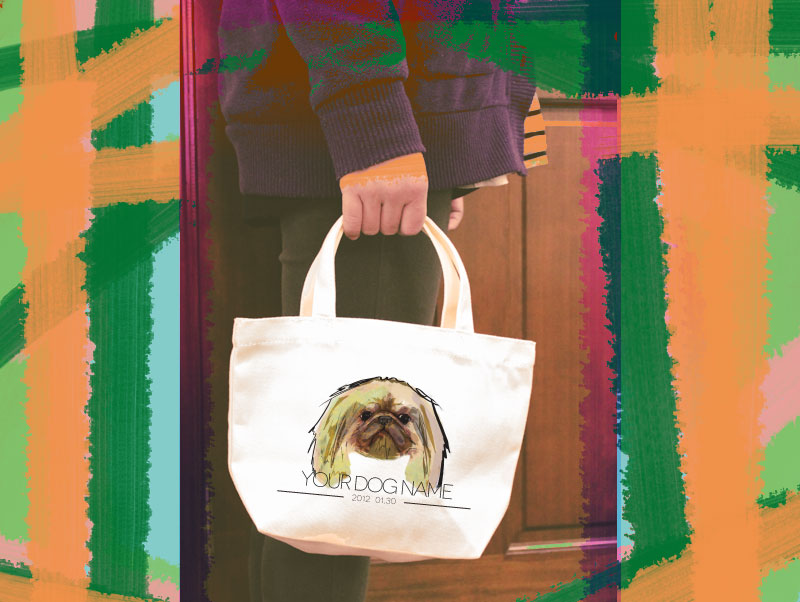 オリジナルデザイン　ペキニーズ　ミニサイズ　お散歩トートバッグT1029