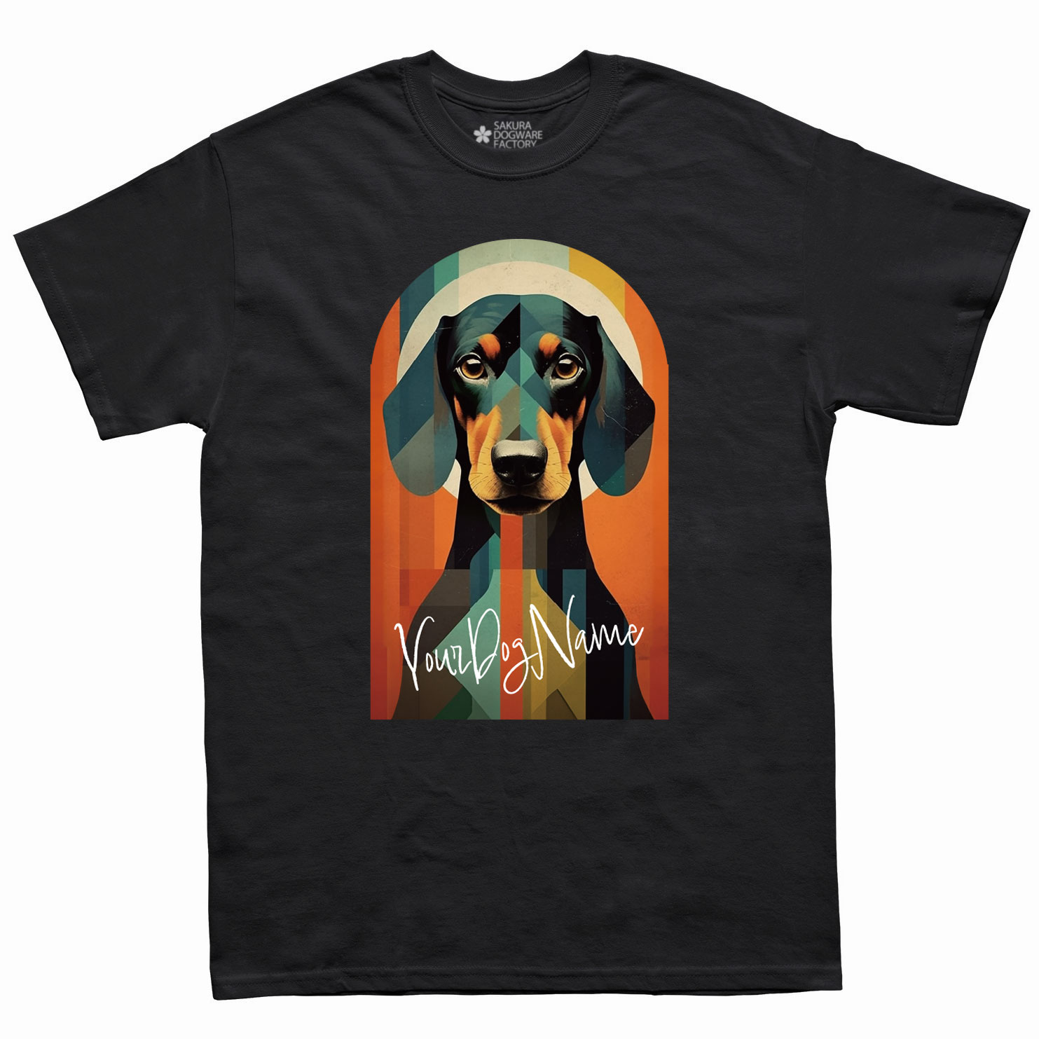 SAKURA DOGWARE FACTORY 名入れ　ユニセックス　Tシャツ　ダックスフンド　6093