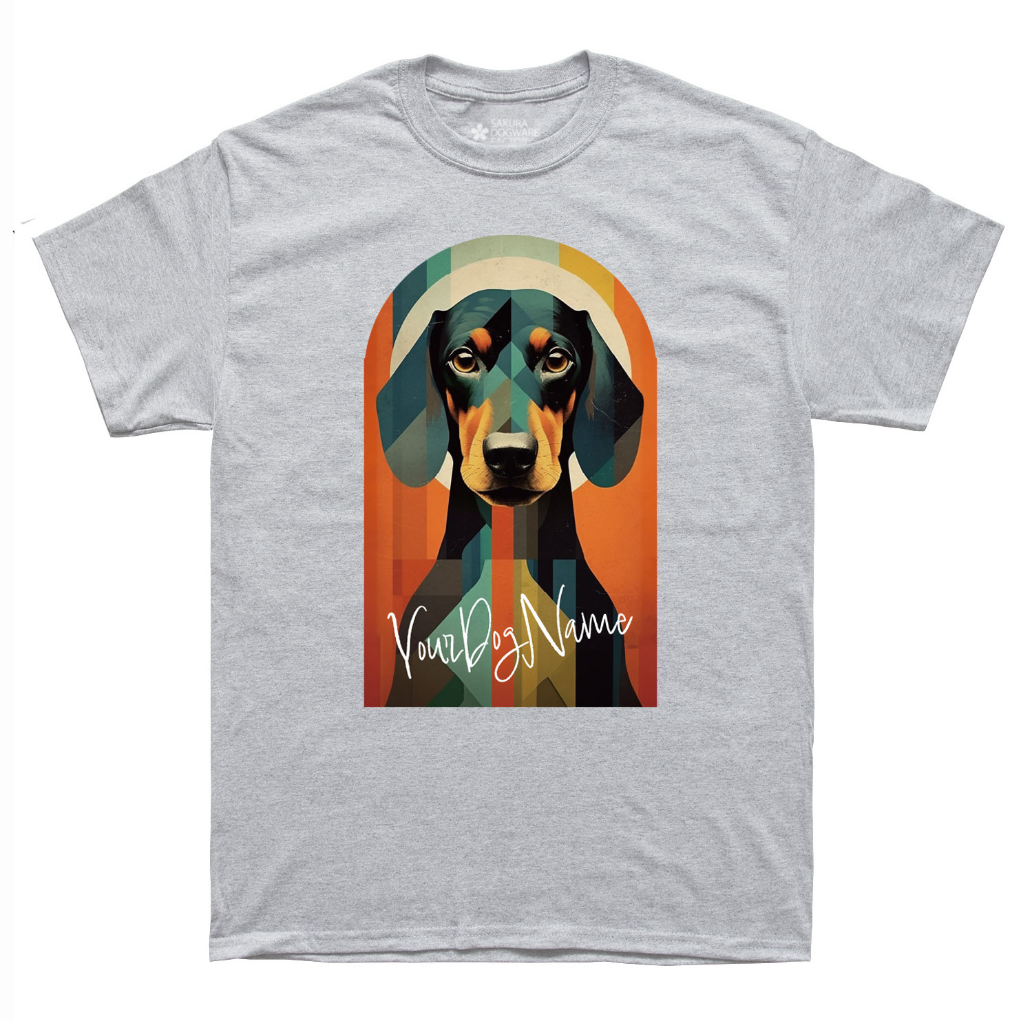 SAKURA DOGWARE FACTORY 名入れ　ユニセックス　Tシャツ　ダックスフンド　6093