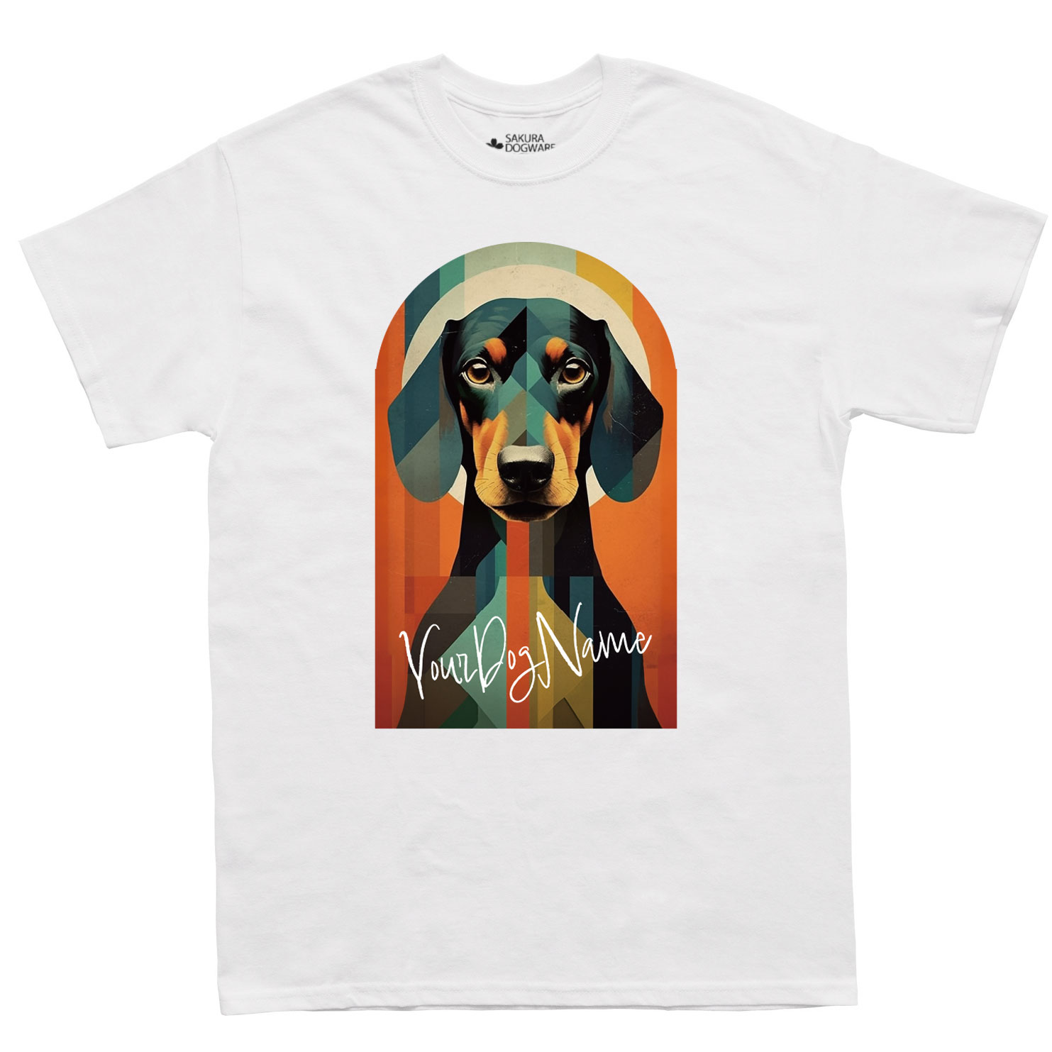 SAKURA DOGWARE FACTORY 名入れ　ユニセックス　Tシャツ　ダックスフンド　6093