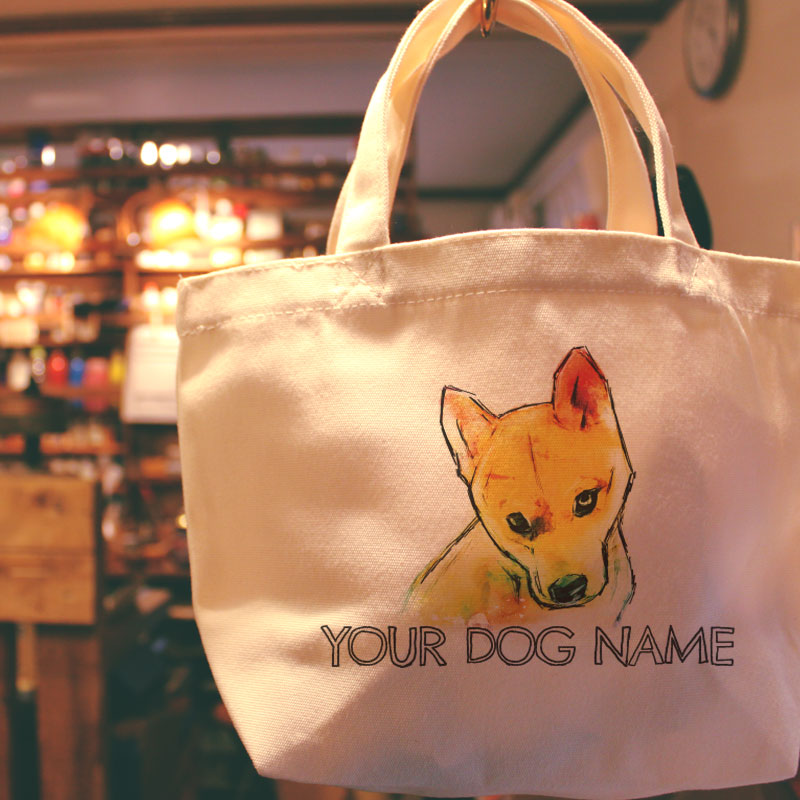オリジナルデザイン　柴犬　お散歩トートバッグT1048