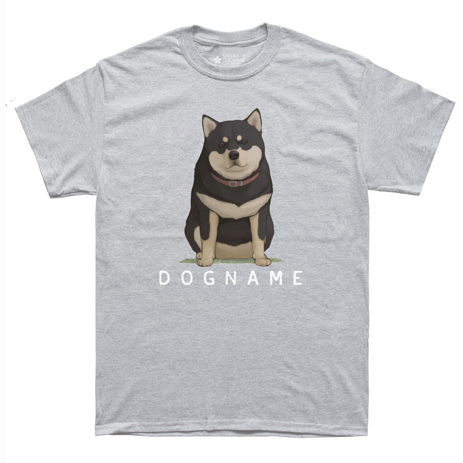 SAKURA DOGWARE FACTORY 名入れ　ユニセックス　Tシャツ　黒柴犬　6159