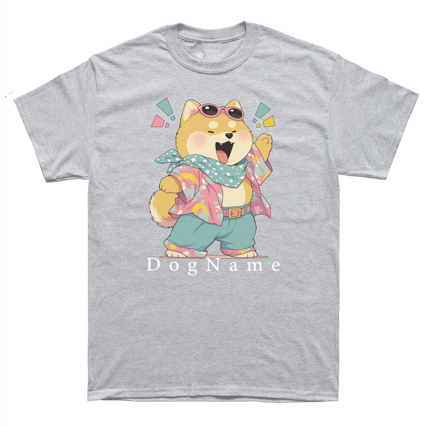 SAKURA DOGWARE FACTORY 名入れ　ユニセックス　Tシャツ　80's シティポップ　柴犬　6161