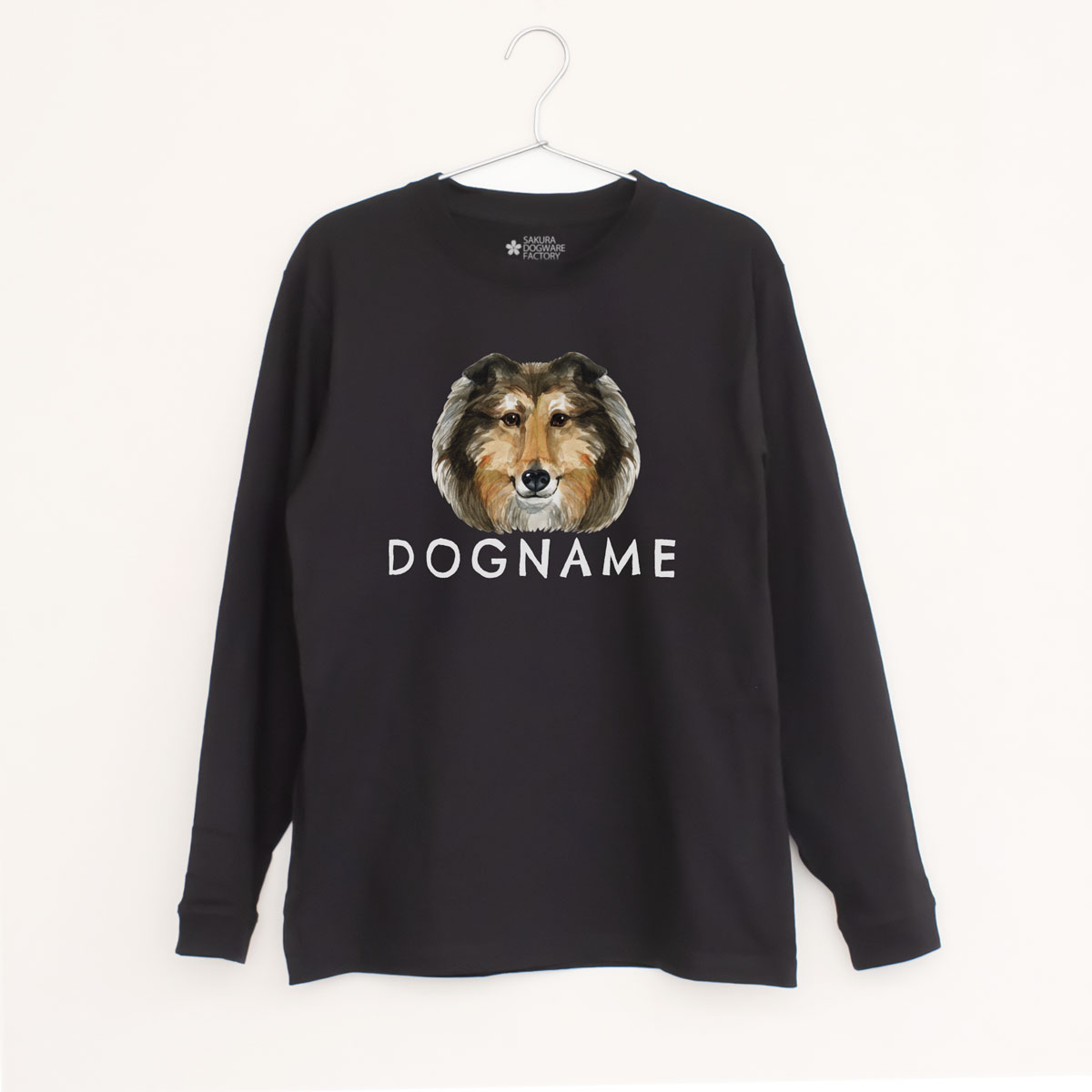 SAKURA DOGWARE FACTORY 名入れ　ユニセックス　ロンT　ボーダーコリー　9026