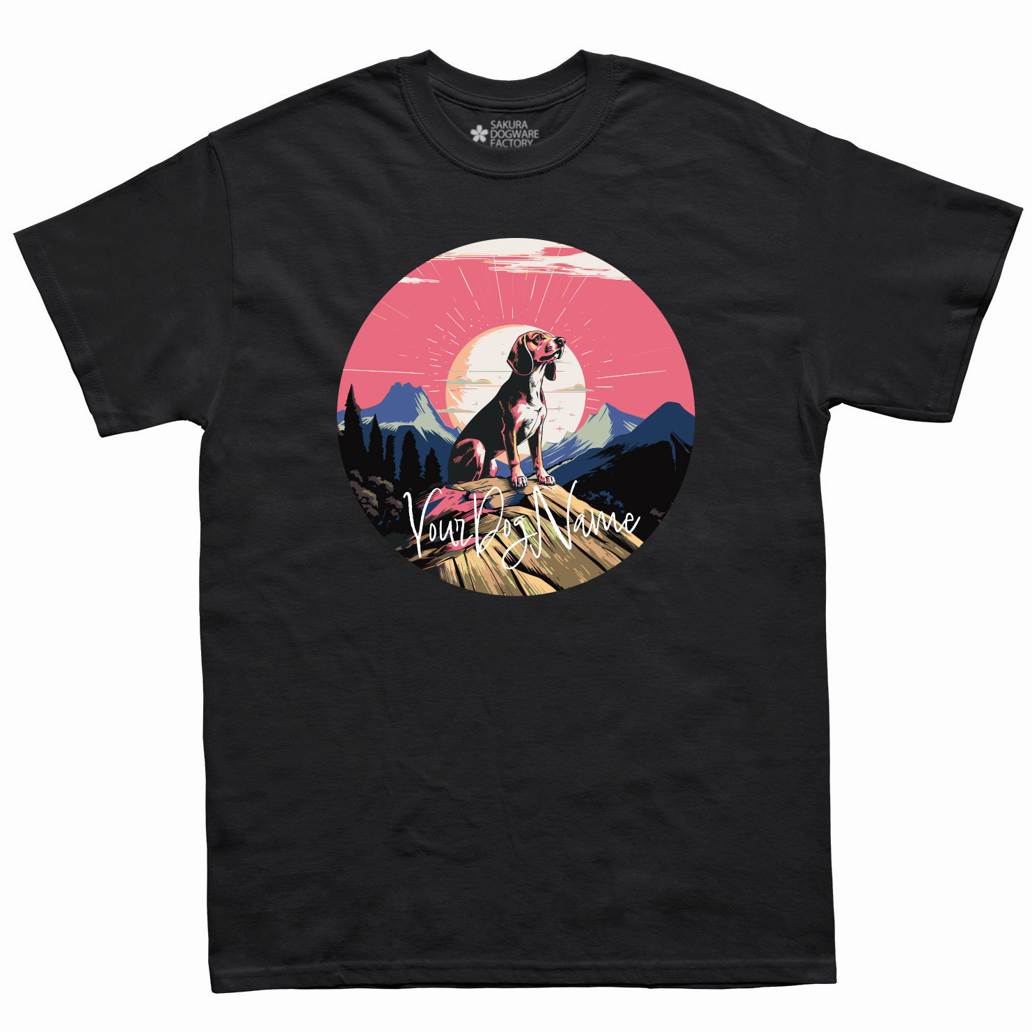 SAKURA DOGWARE FACTORY 名入れ　ユニセックス　Tシャツ　ビーグル　6102
