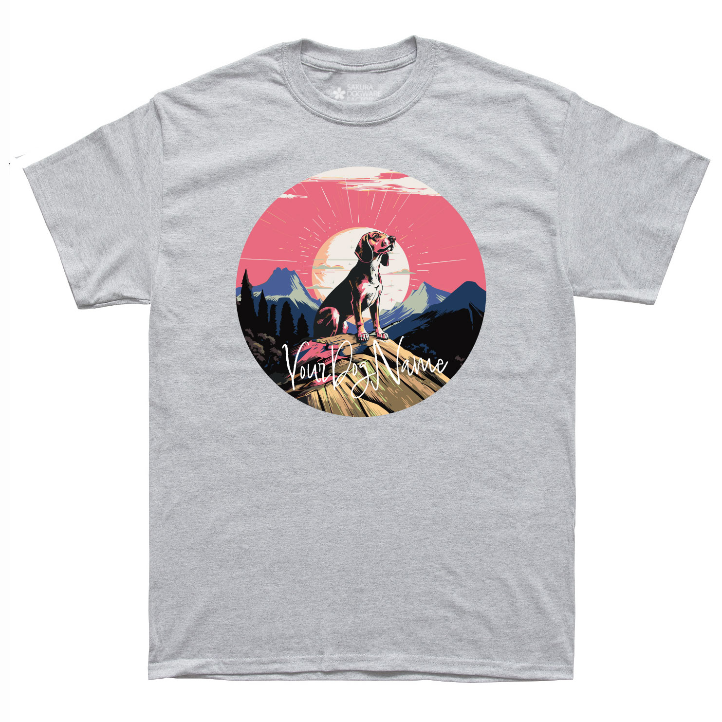 SAKURA DOGWARE FACTORY 名入れ　ユニセックス　Tシャツ　ビーグル　6102