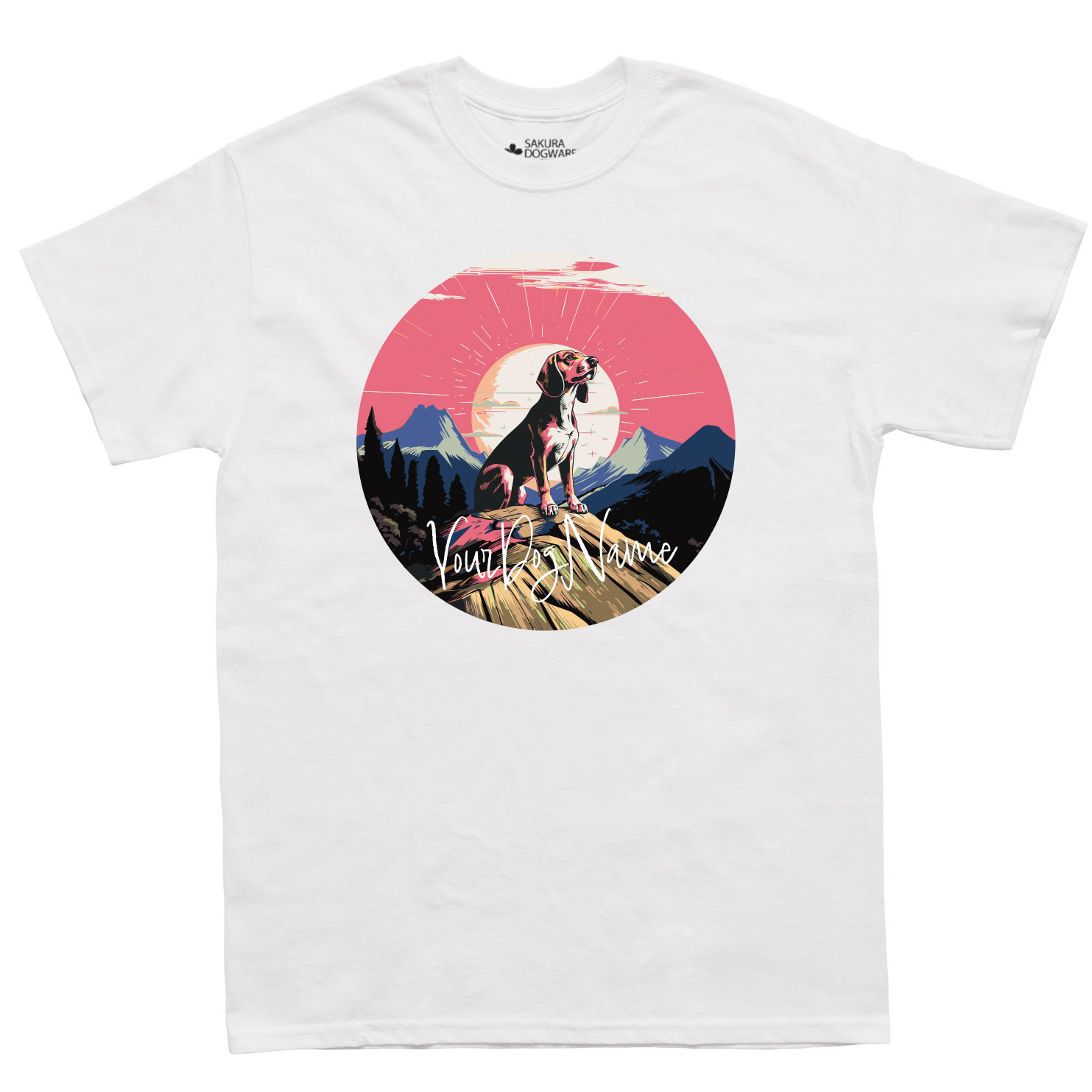 SAKURA DOGWARE FACTORY 名入れ　ユニセックス　Tシャツ　ビーグル　6102