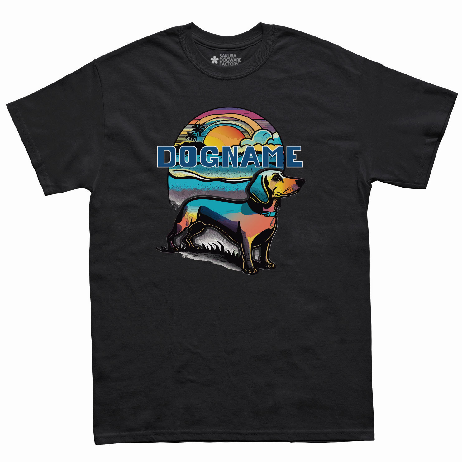 SAKURA DOGWARE FACTORY 名入れ　ユニセックス　Tシャツ ダックスフンド　6029