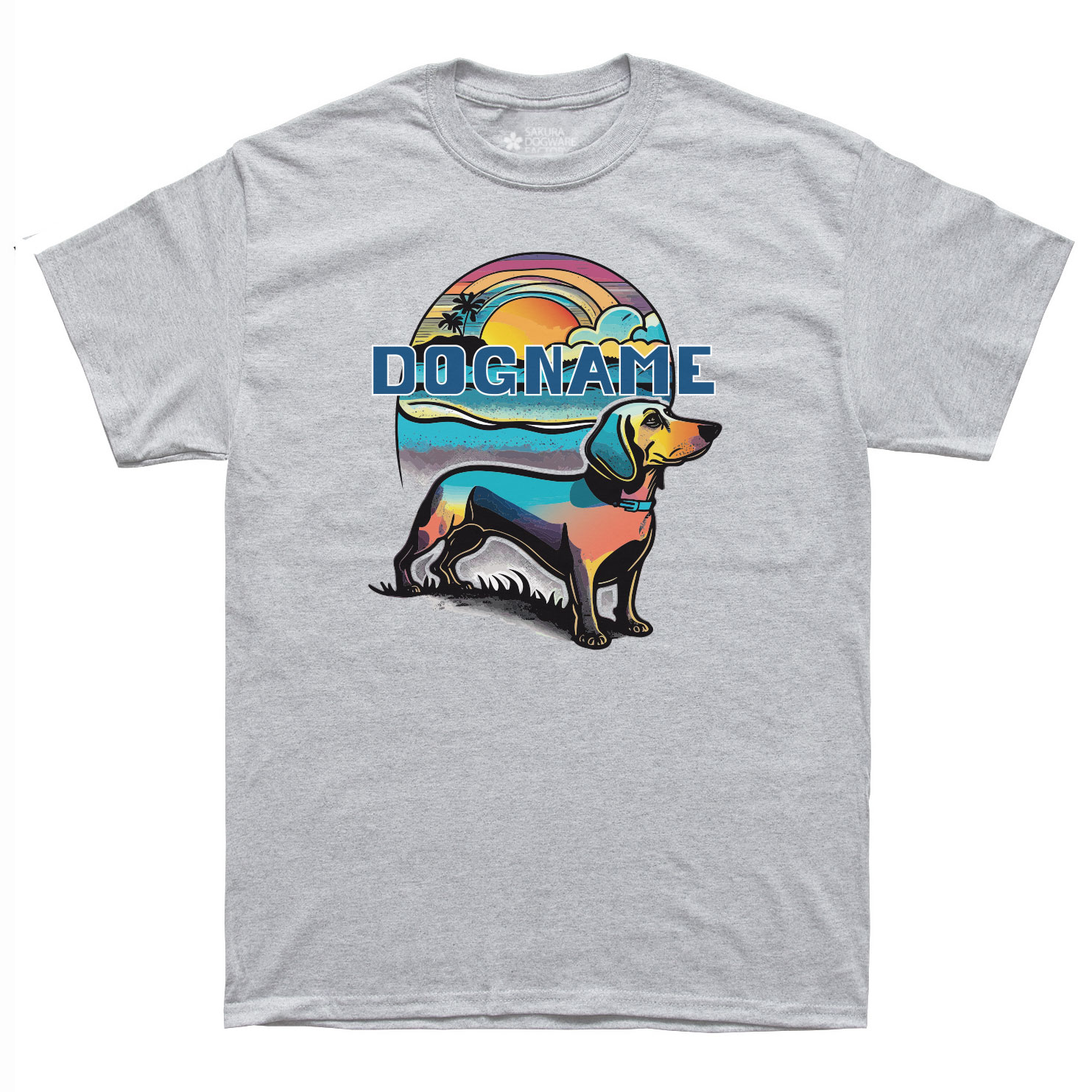 SAKURA DOGWARE FACTORY 名入れ　ユニセックス　Tシャツ ダックスフンド　6029