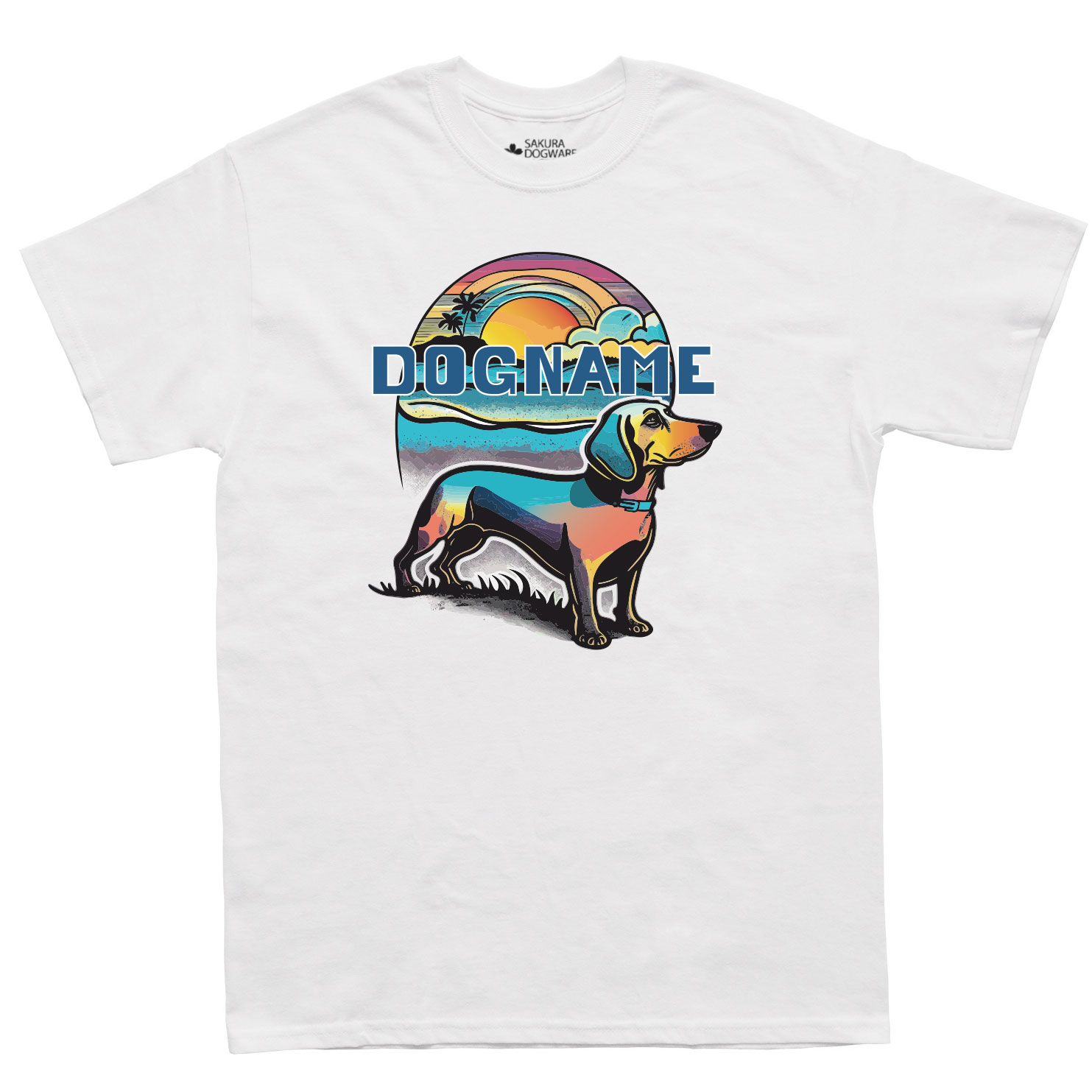 SAKURA DOGWARE FACTORY 名入れ　ユニセックス　Tシャツ ダックスフンド　6029